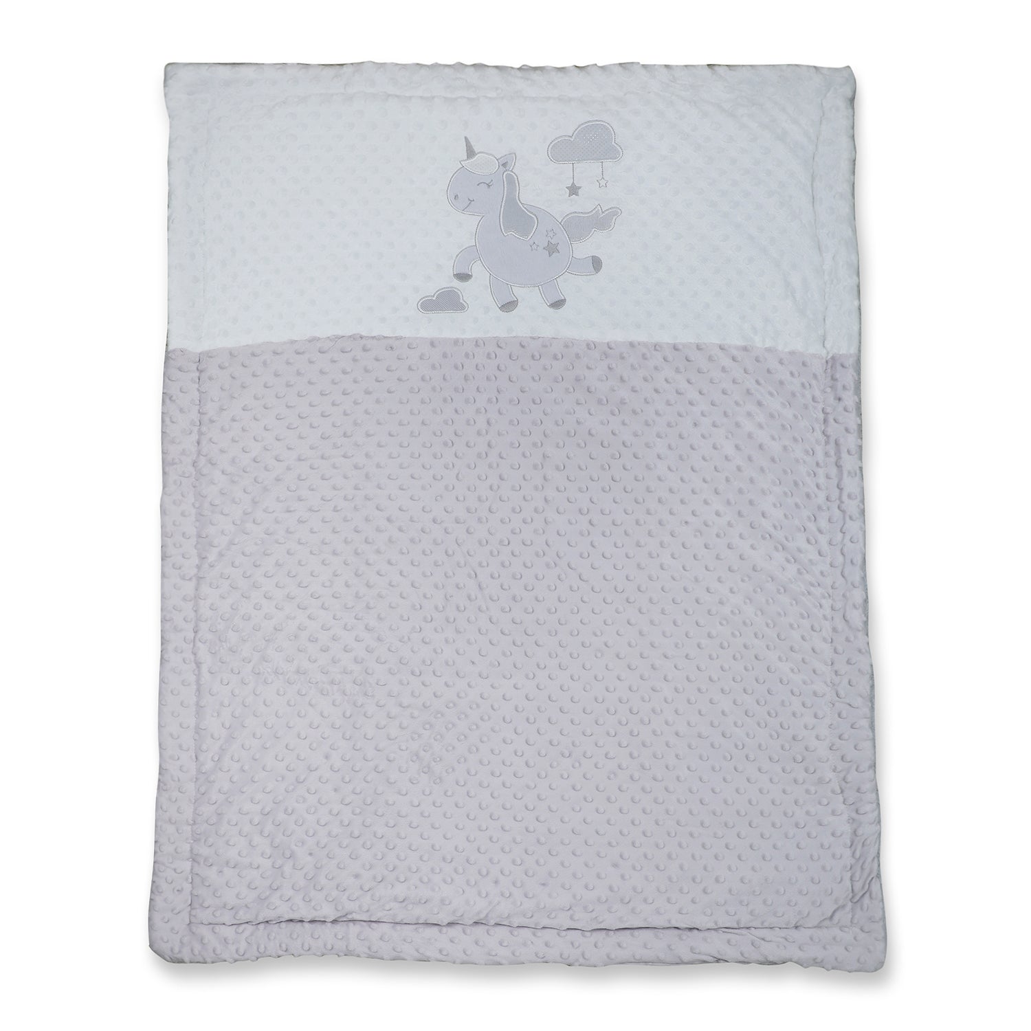 Baby Moo Unicorn Snuggly Bubble Blanket - Grey - Baby Moo