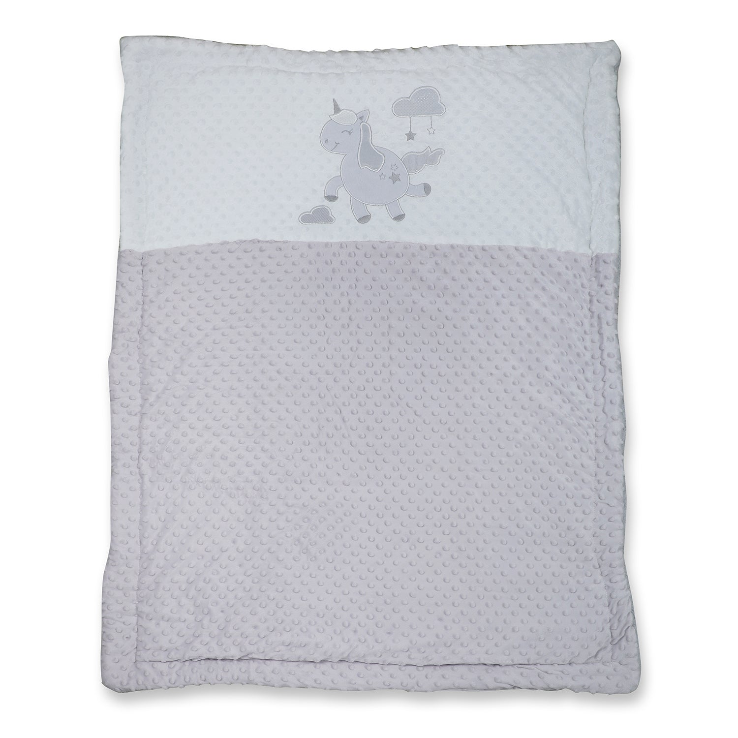 Baby Moo Unicorn Snuggly Bubble Blanket - Grey - Baby Moo