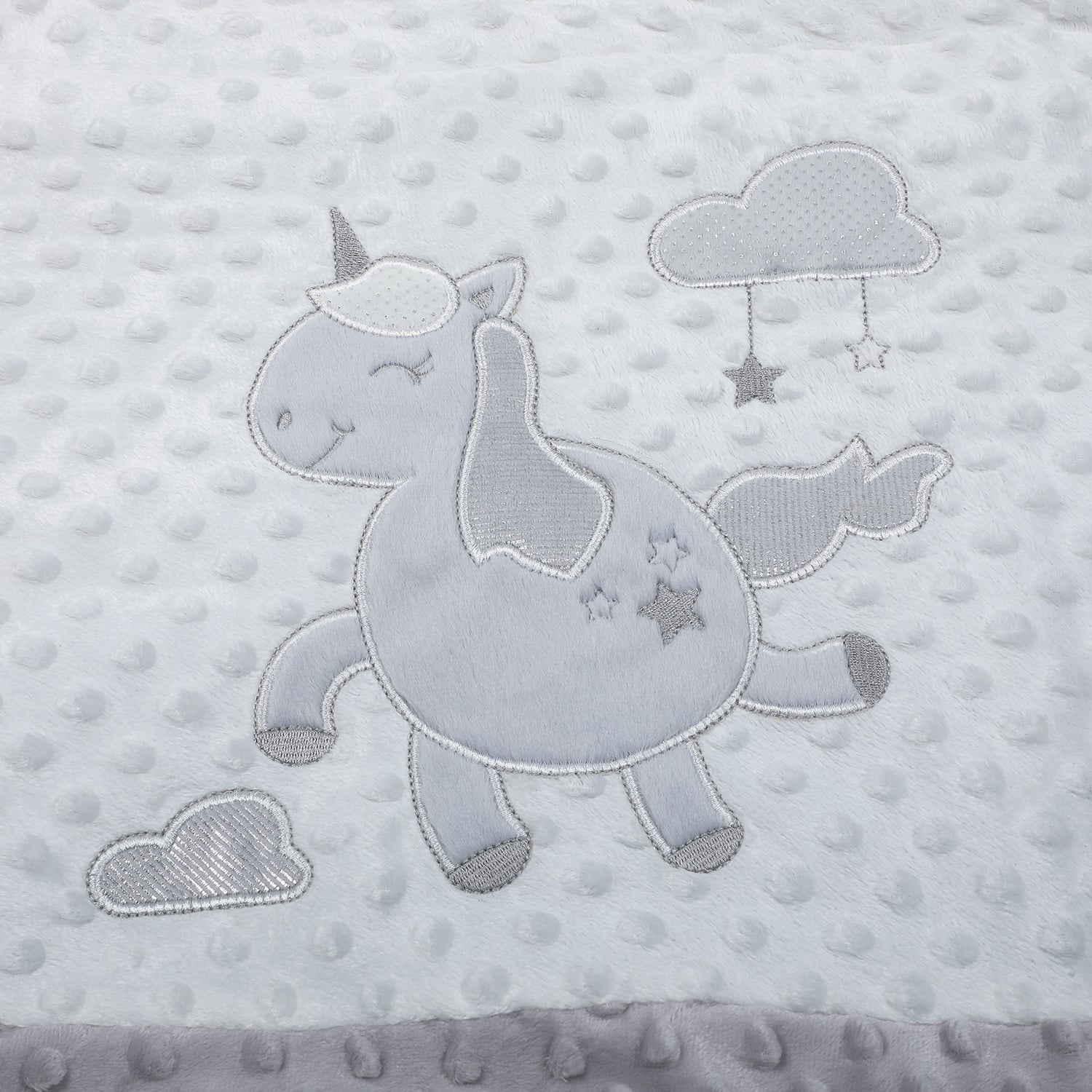 Baby Moo Unicorn Snuggly Bubble Blanket - Grey - Baby Moo