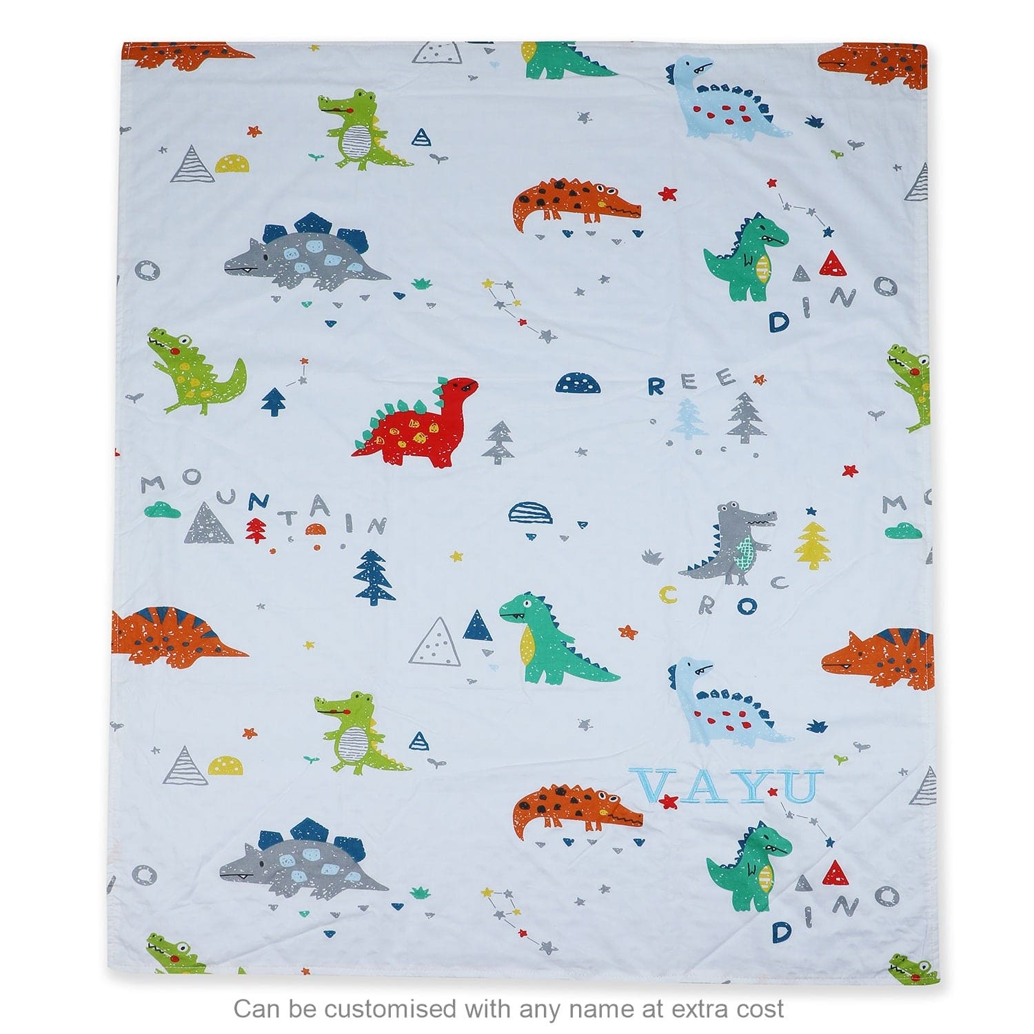 Mountain Dinosaur Cozy Reversible Bubble Blanket Blue