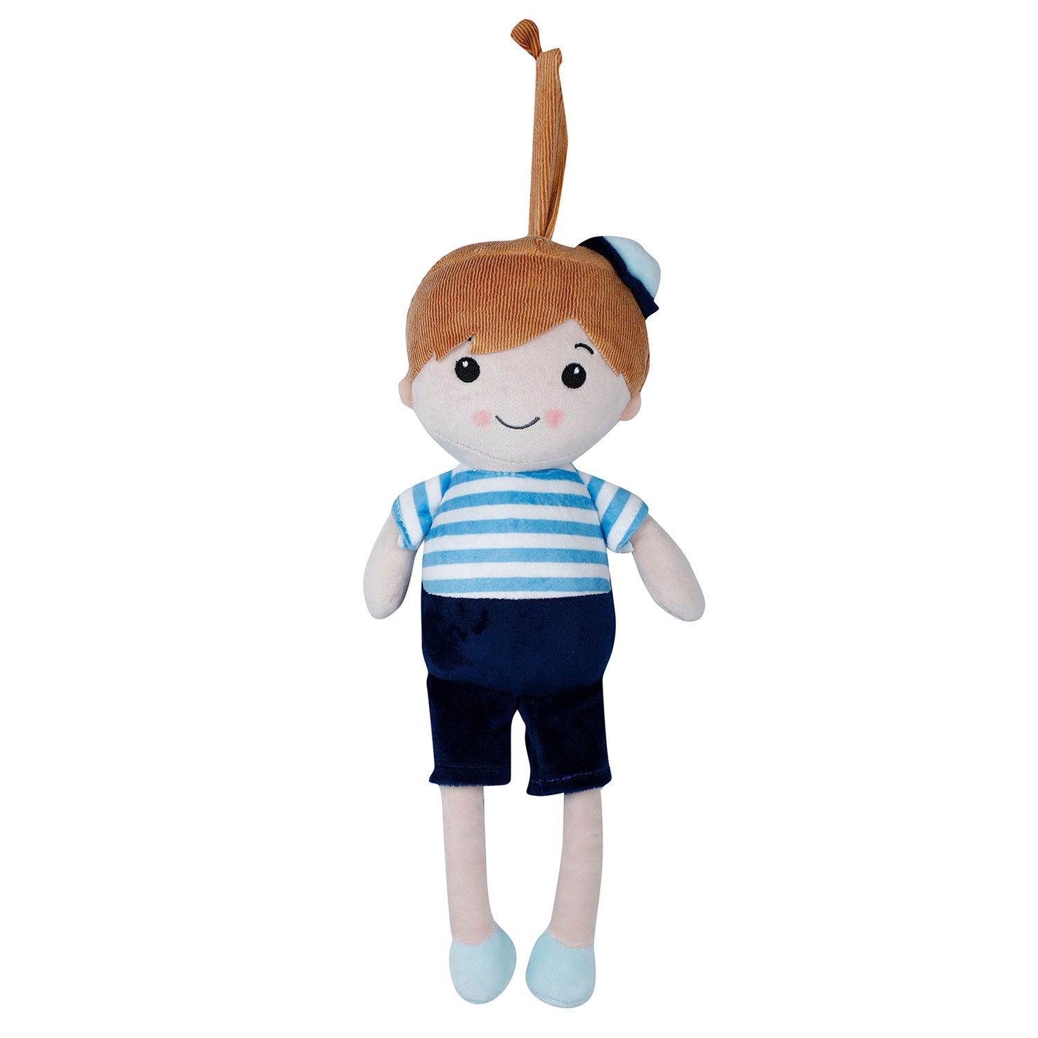 Baby Moo Chubby Boy Hanging Musical Pulling Toy Doll - Navy Blue