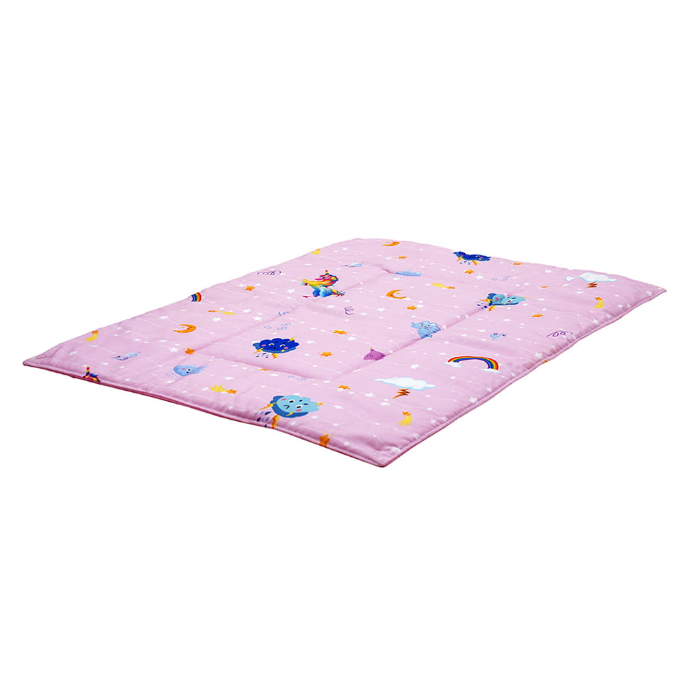 Baby Moo Unicorn 3 Quilted Cotton And 1 Attachable Waterproof Diaper Changing Sheet Set - Pink - Baby Moo