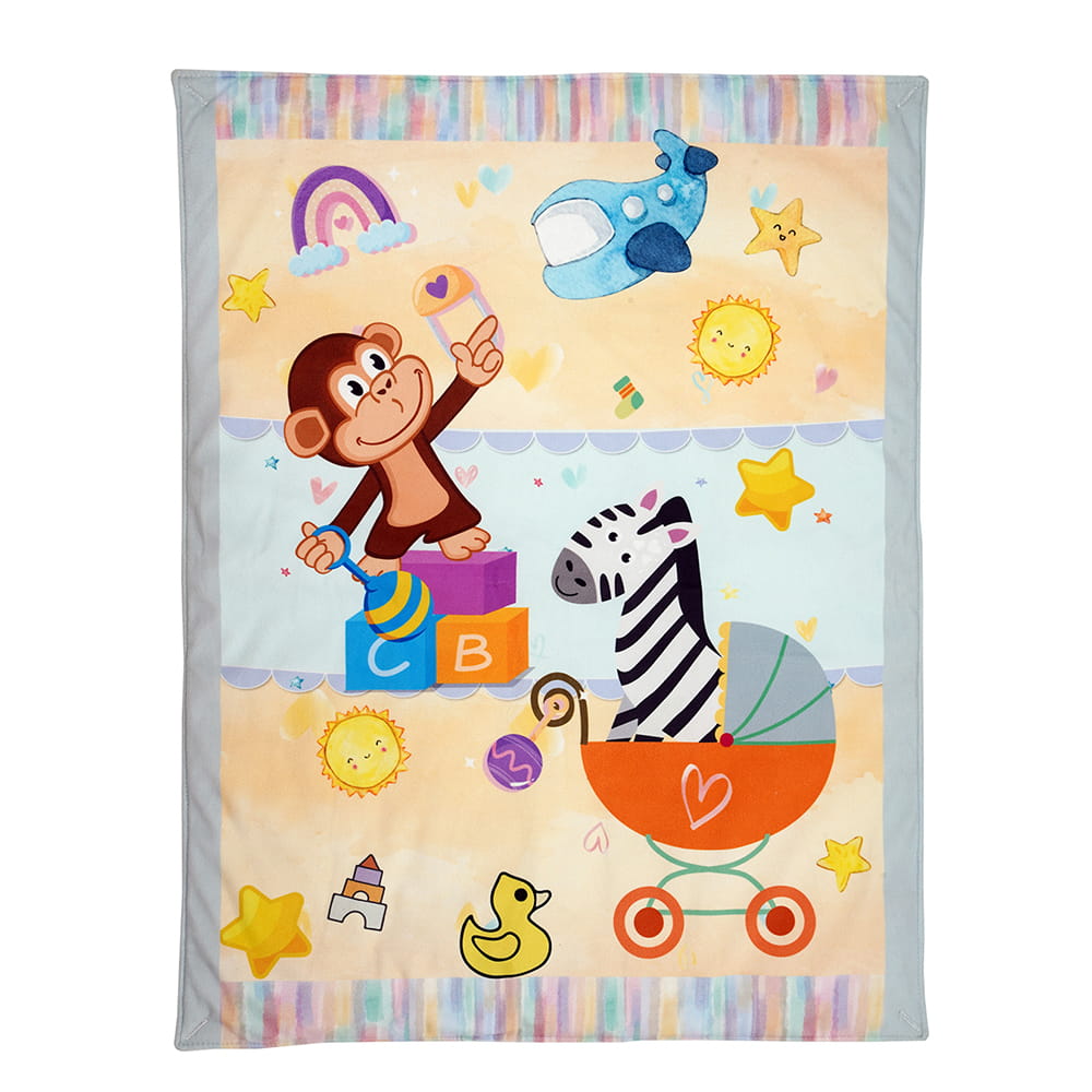 Baby Moo Zebra in Pram 3 Velvet And 1 Waterproof Diaper Changing Sheet Set - Yellow