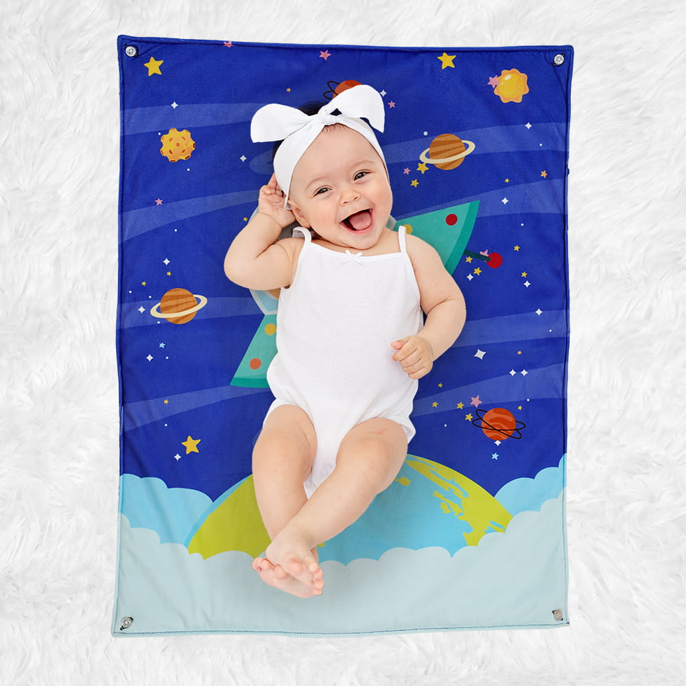 Baby Moo Space 3 Velvet And 1 Waterproof Diaper Changing Sheet Set - Blue