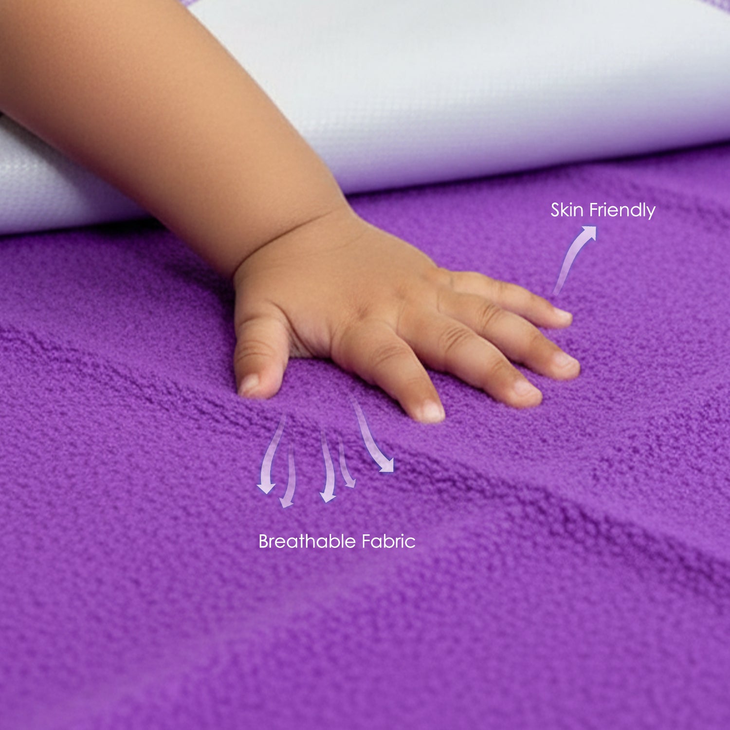 Baby Moo Plain Changeable Dry Sheet Water-resistant Bed Protector -Amethyst