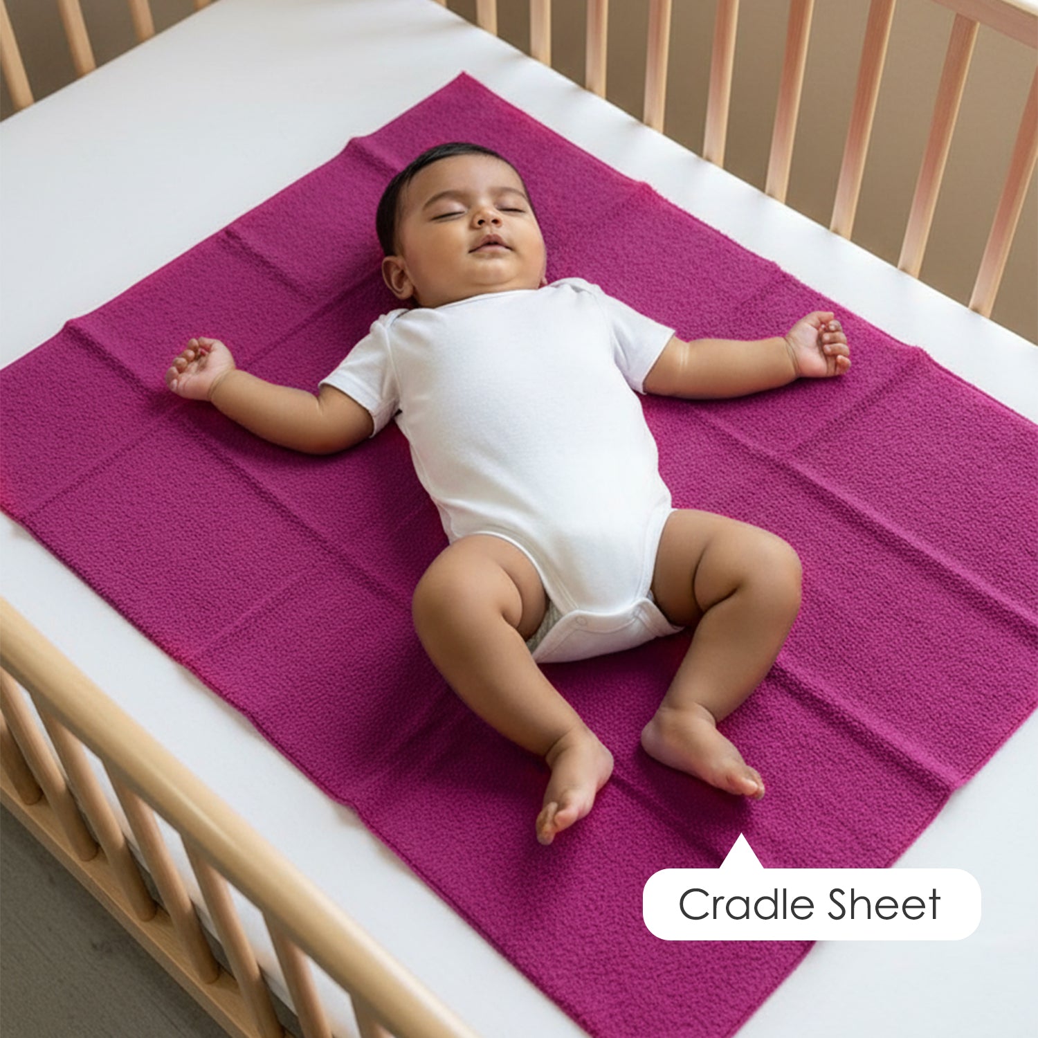 Baby Moo Plain Changeable Dry Sheet Water-resistant Bed Protector - Burgundy