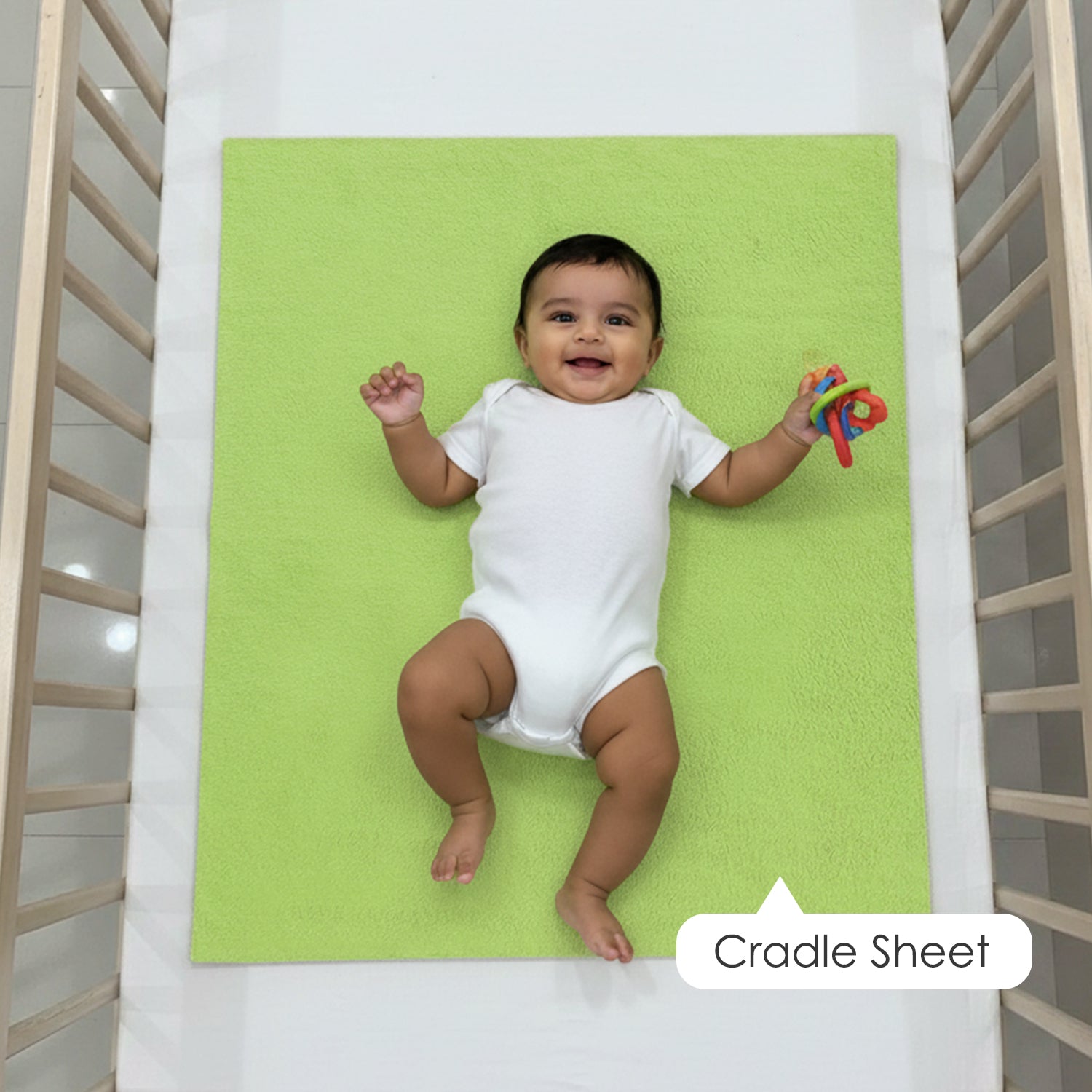 Baby Moo Plain Changeable Dry Sheet Water-resistant Bed Protector - Green