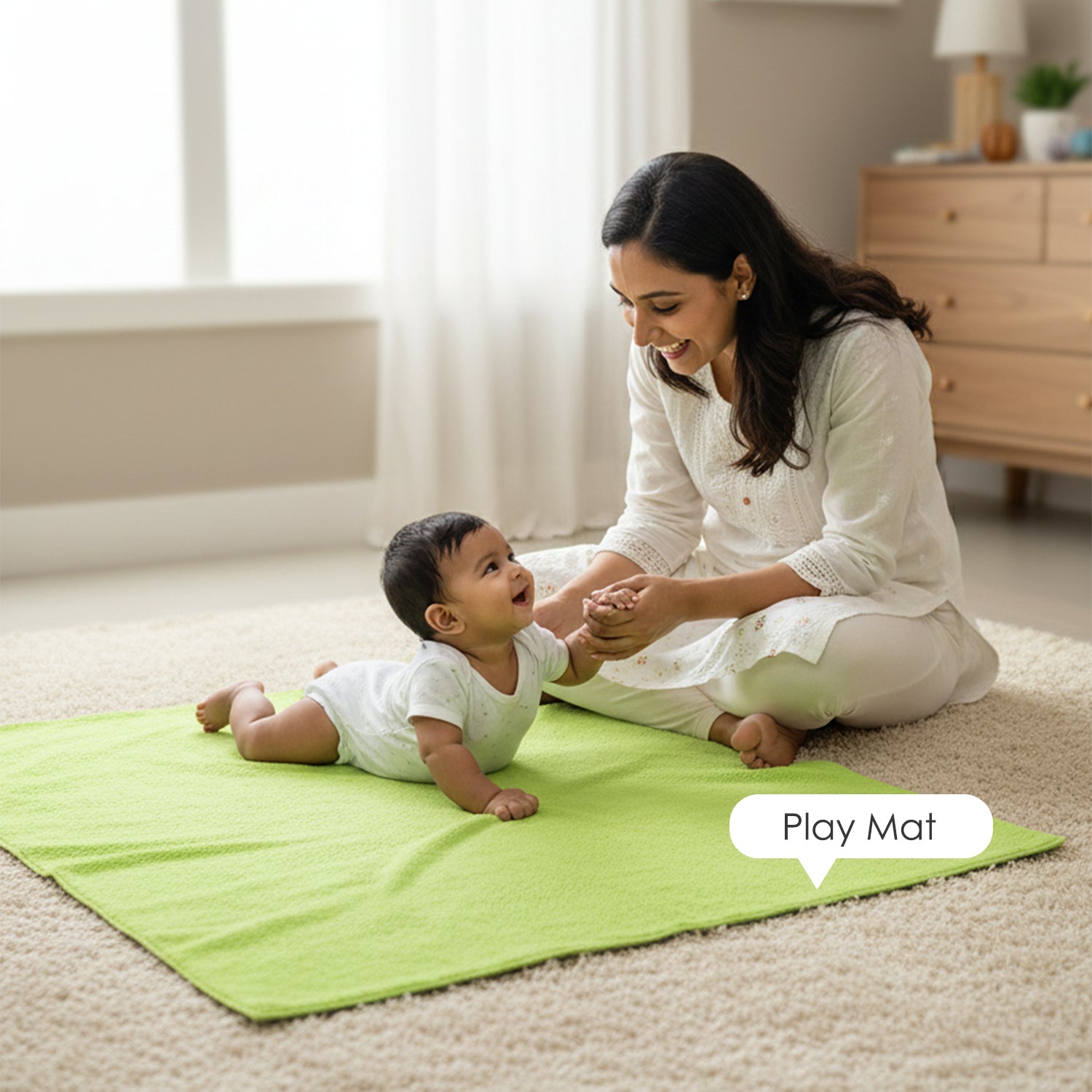 Baby Moo Plain Changeable Dry Sheet Water-resistant Bed Protector - Green