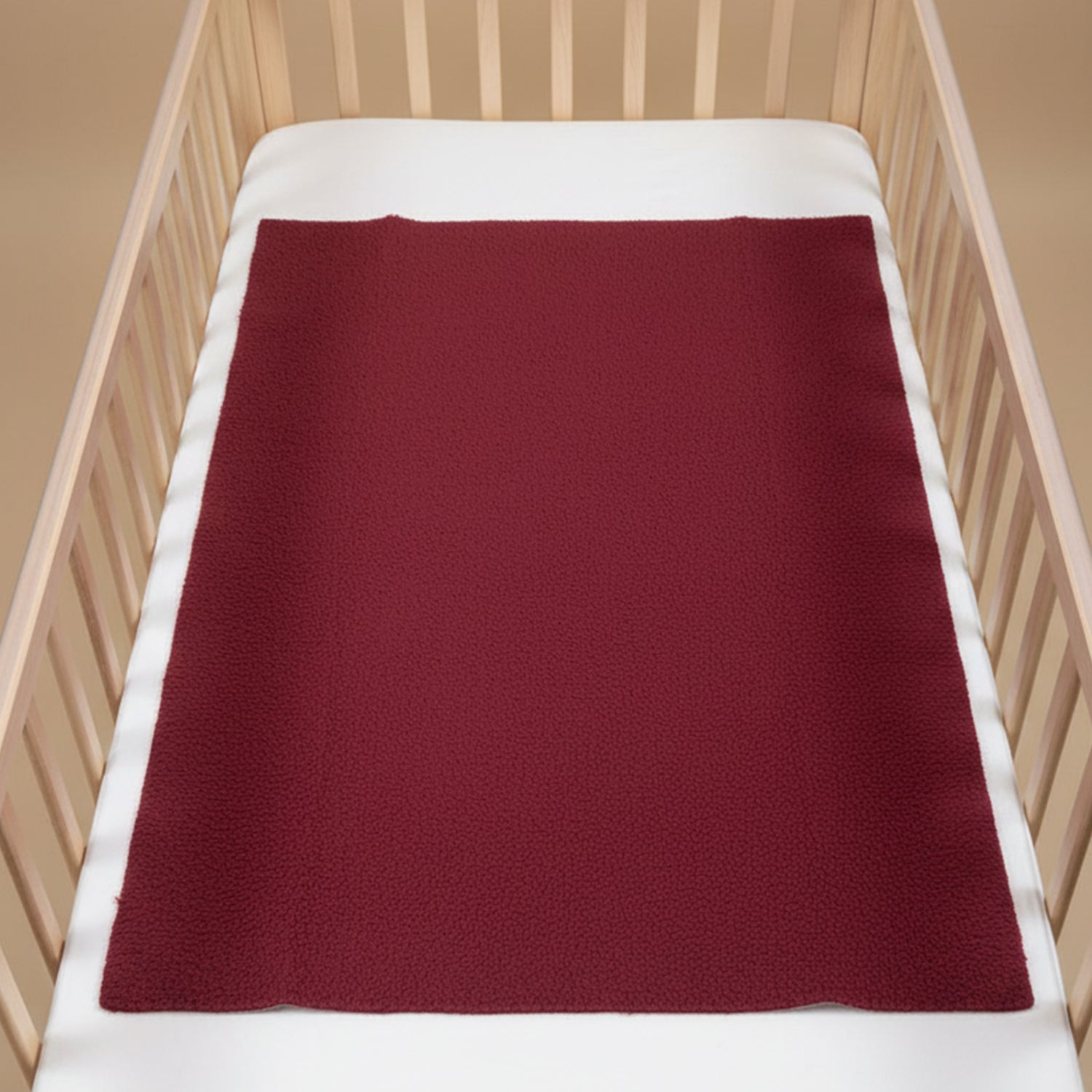 Baby Moo Plain Changeable Dry Sheet Water-resistant Bed Protector - Maroon