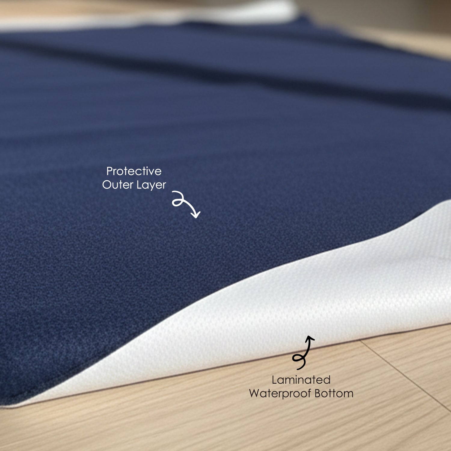 Baby Moo Plain Changeable Dry Sheet Water-resistant Bed Protector - Navy Blue