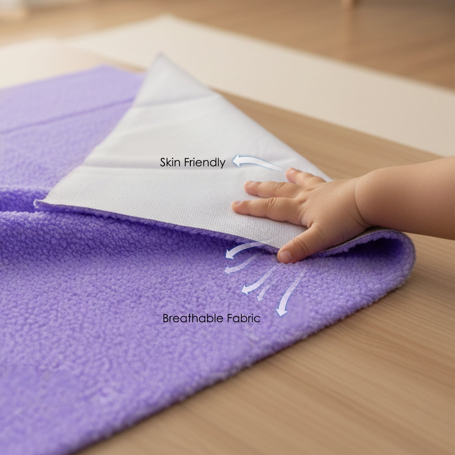 Baby Moo Plain Changeable Dry Sheet Water-resistant Bed Protector Pack Of 2 - Purple, Green