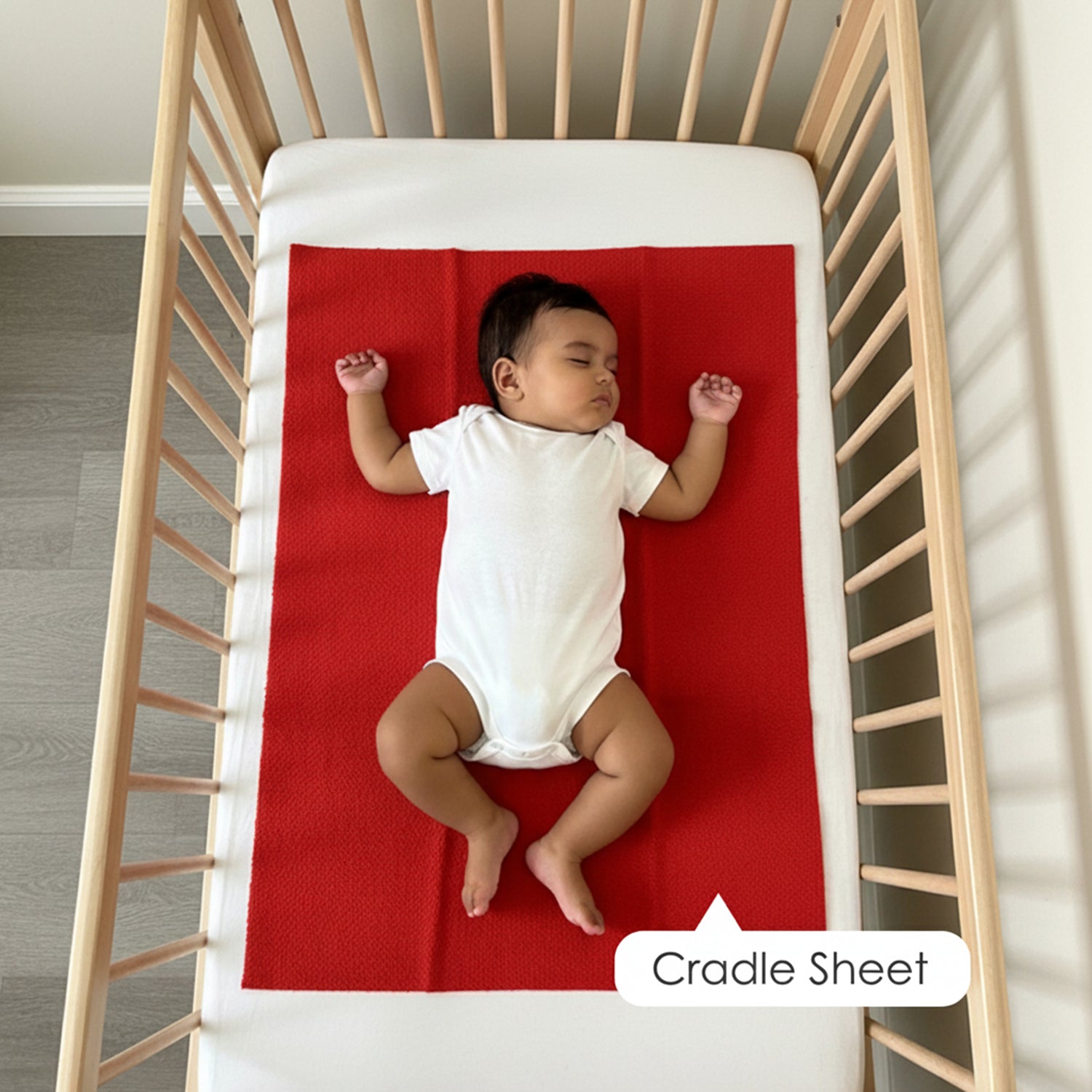 Baby Moo Plain Changeable Dry Sheet Water-resistant Bed Protector - Red