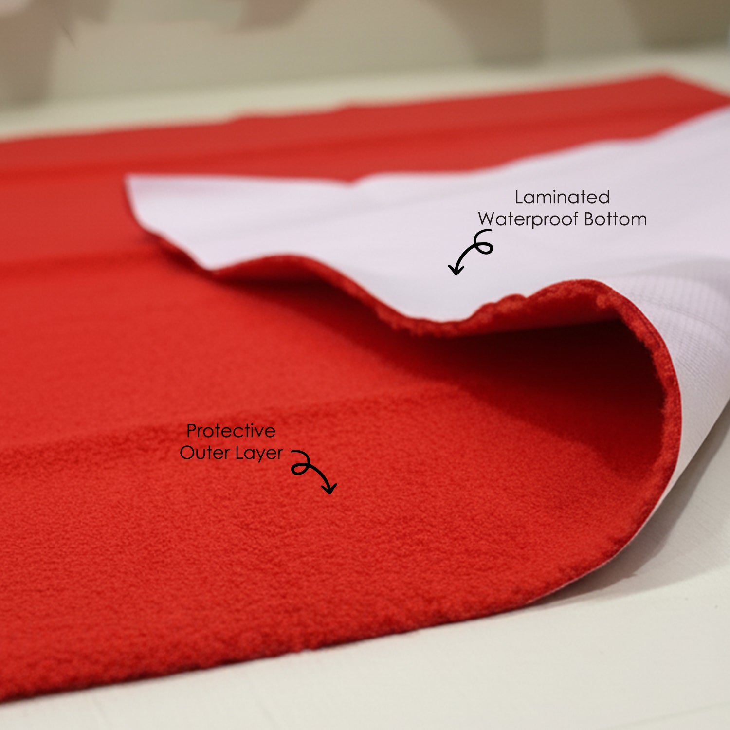 Baby Moo Plain Changeable Dry Sheet Water-resistant Bed Protector - Red