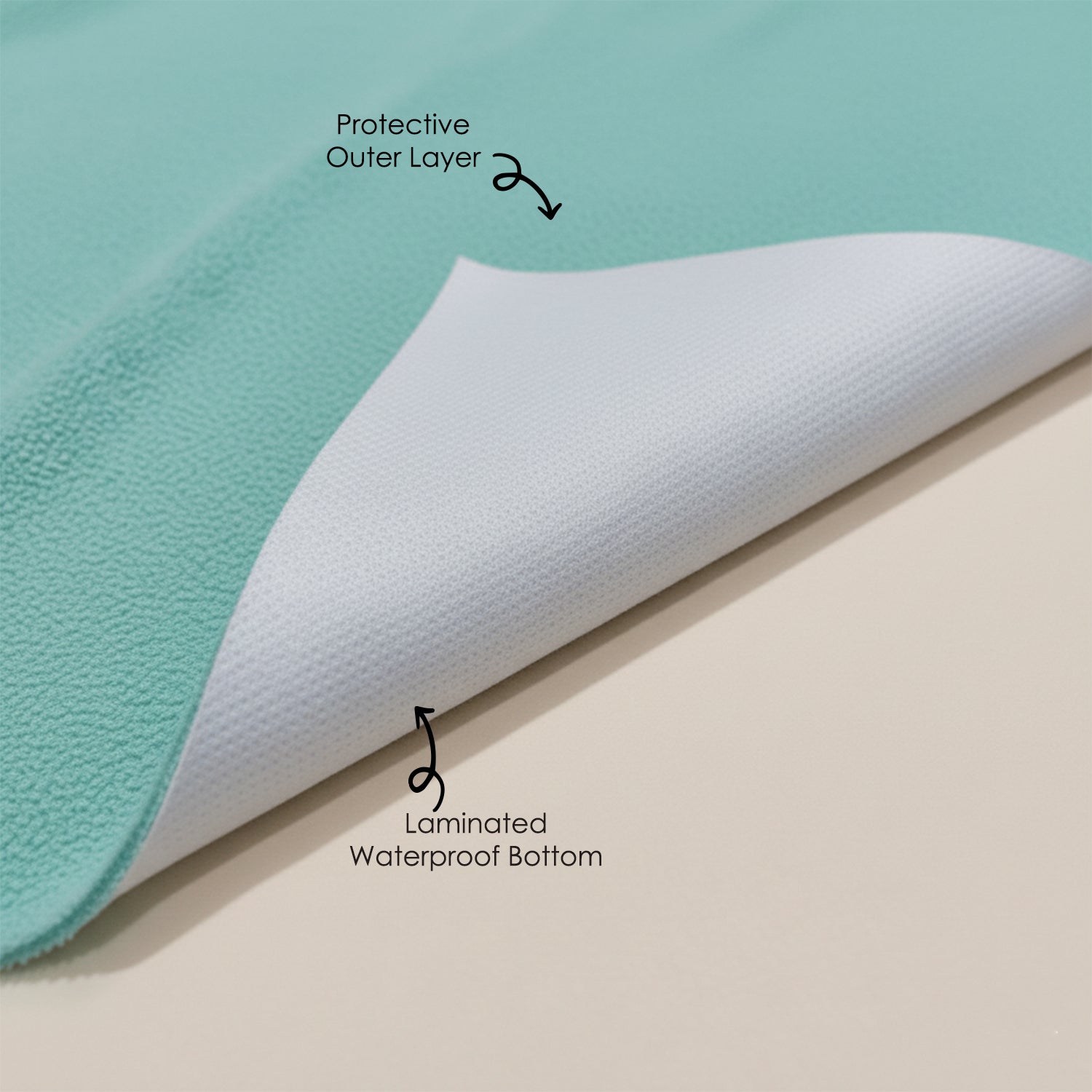 Baby Moo Plain Changeable Dry Sheet Water-resistant Bed Protector - Sea Green