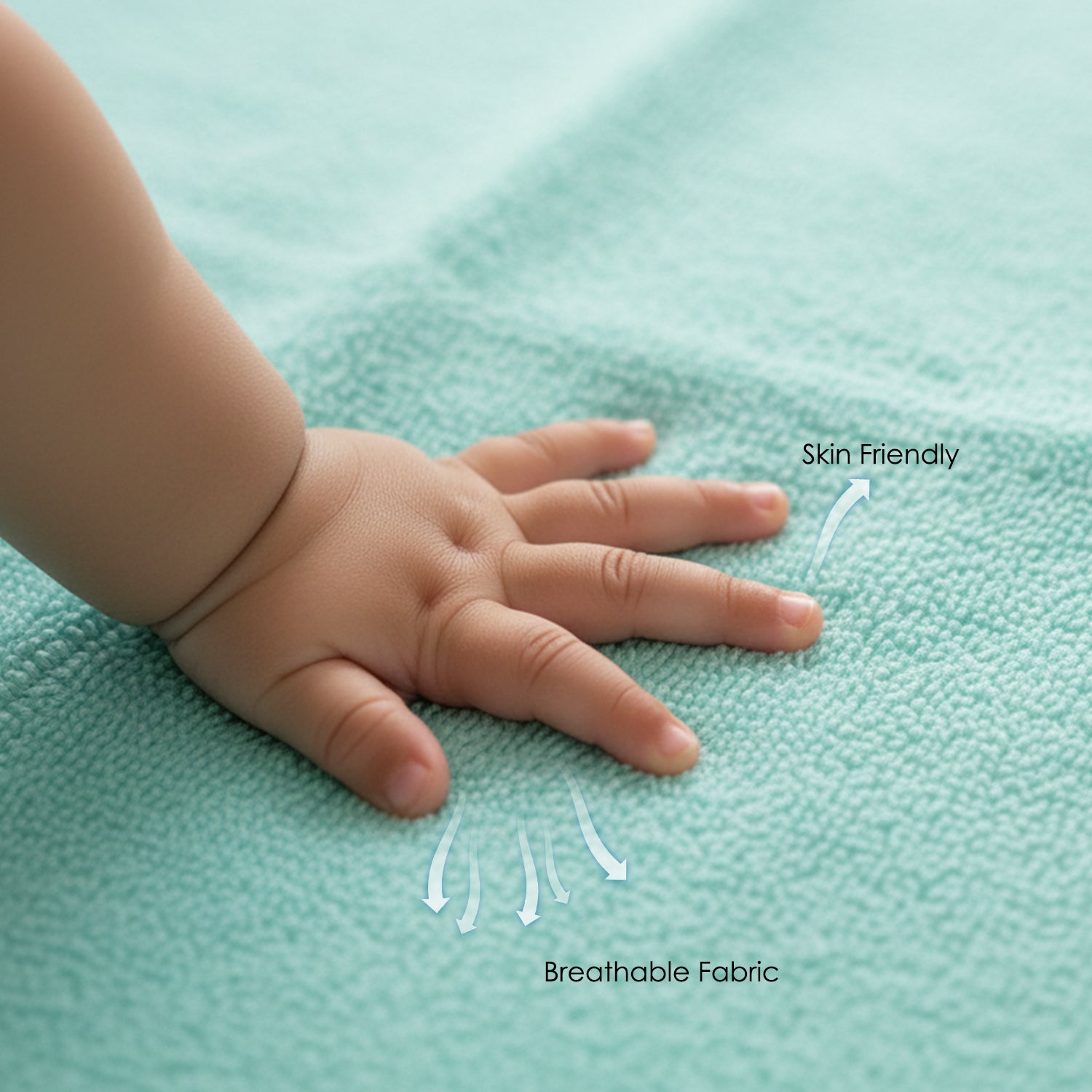 Baby Moo Plain Changeable Dry Sheet Water-resistant Bed Protector - Sea Green