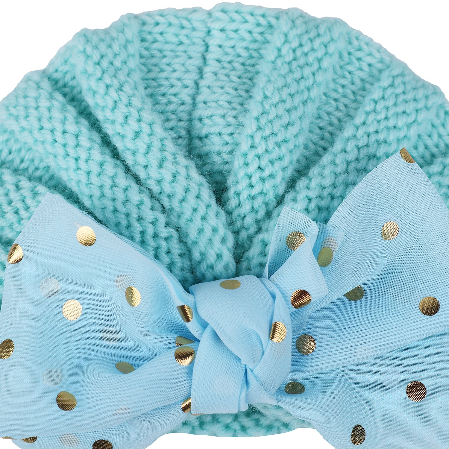 Baby Moo Partywear Sequence Bow 2 Pack Turban Caps - Pink And Blue - Baby Moo