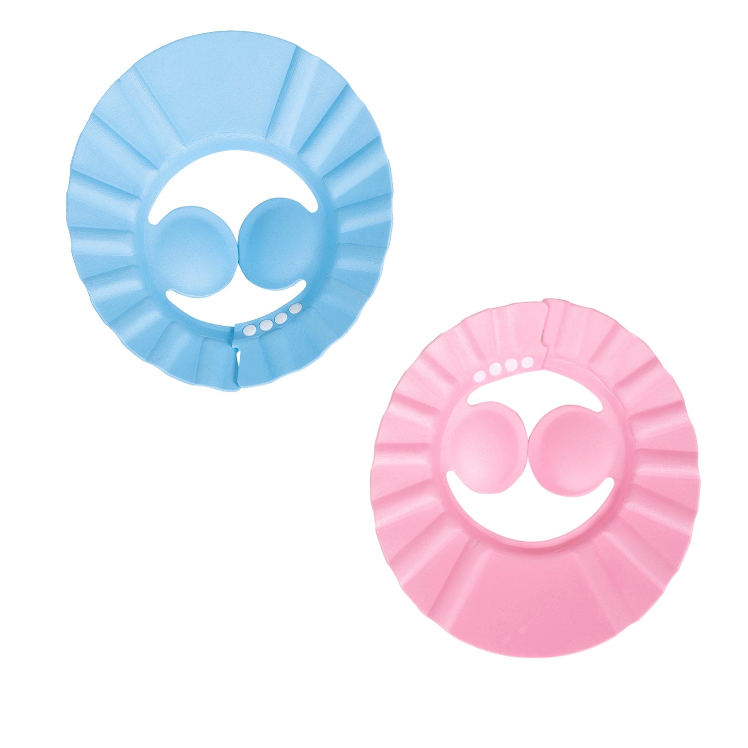 Baby Moo No Tears Safe Adjustable Bathing Shower Cap Pack of 2 - Pink, Blue