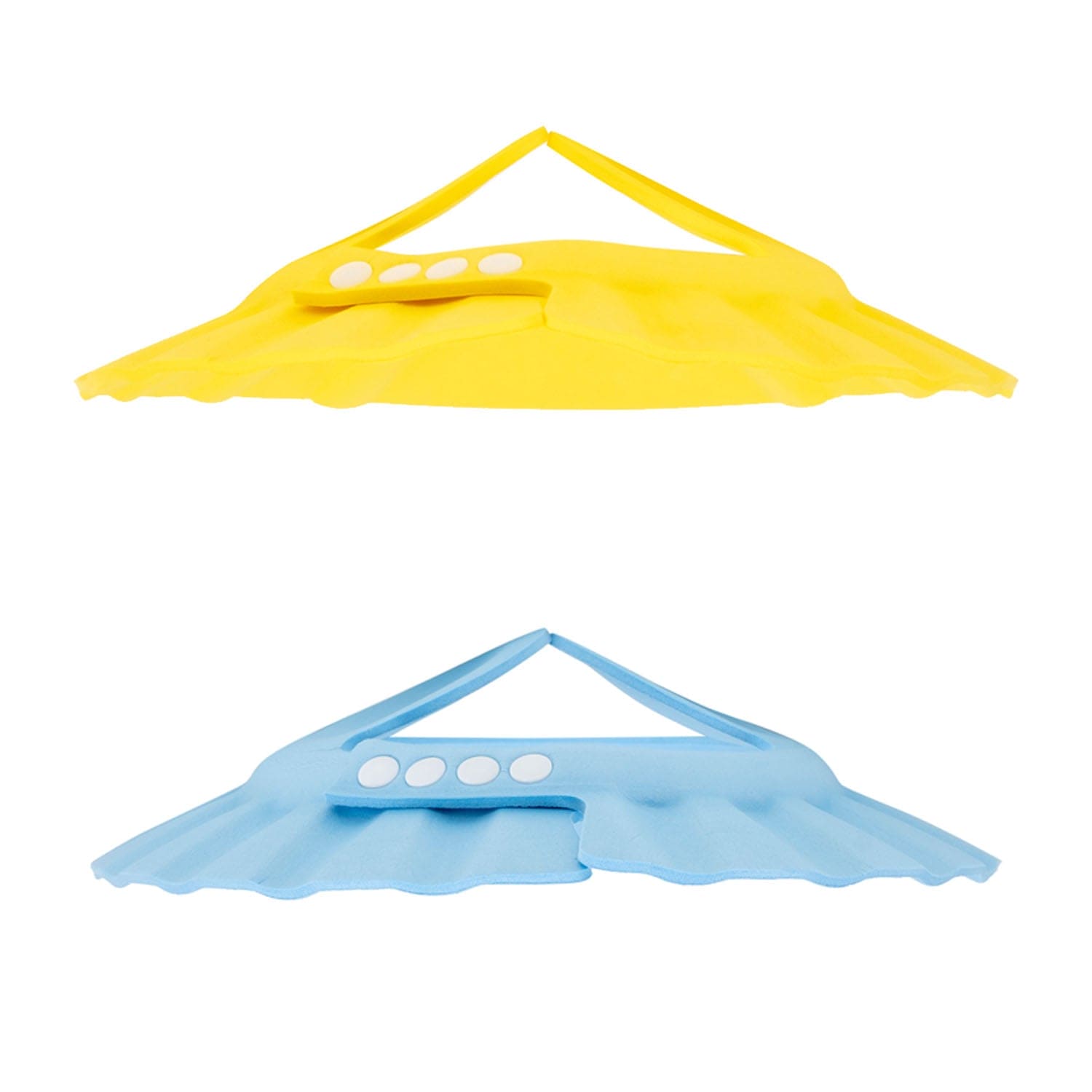 Baby Moo No Tears Safe Adjustable Bathing Shower Cap Pack of 2 - Yellow, Blue