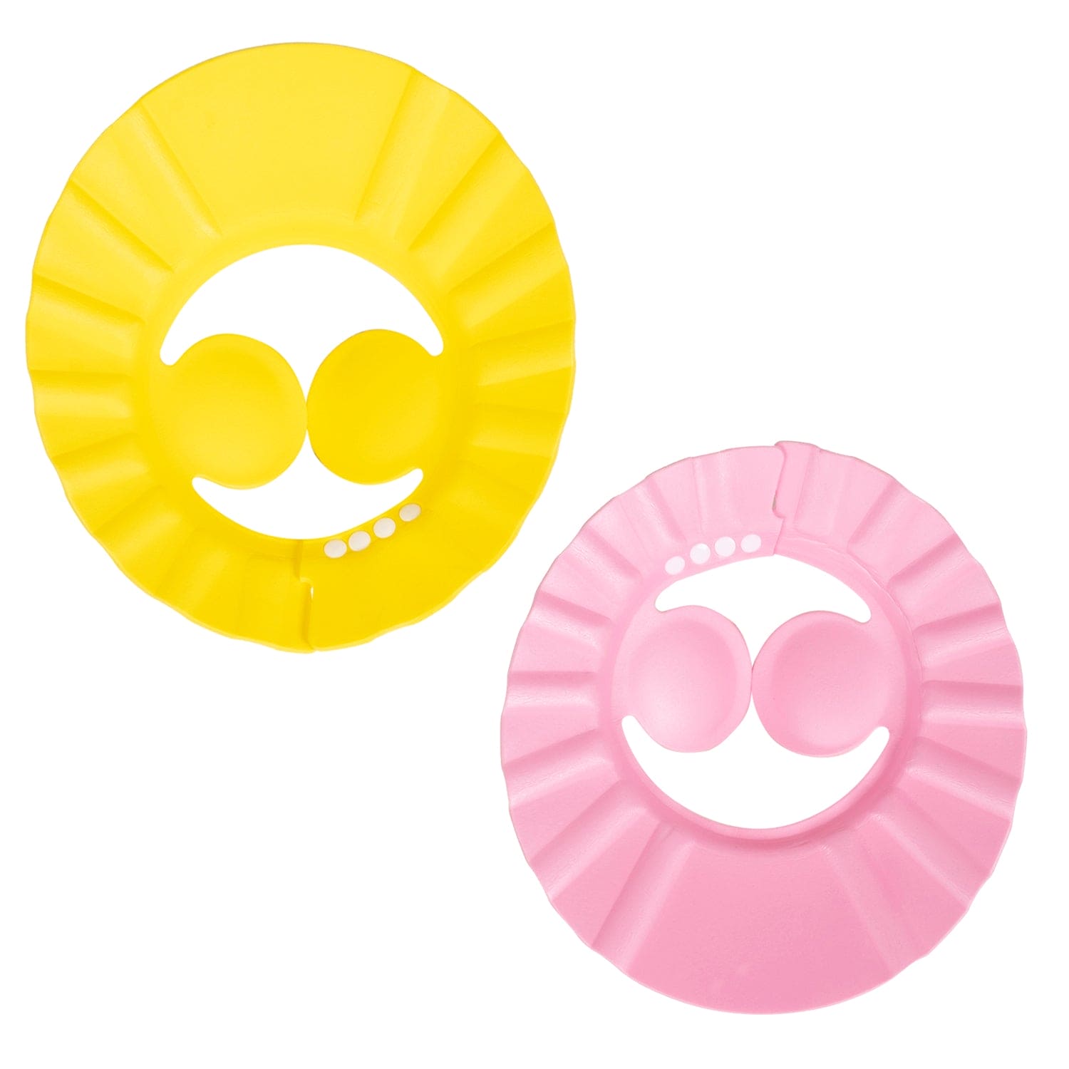 Baby Moo No Tears Safe Adjustable Bathing Shower Cap Pack of 2 - Yellow, Pink