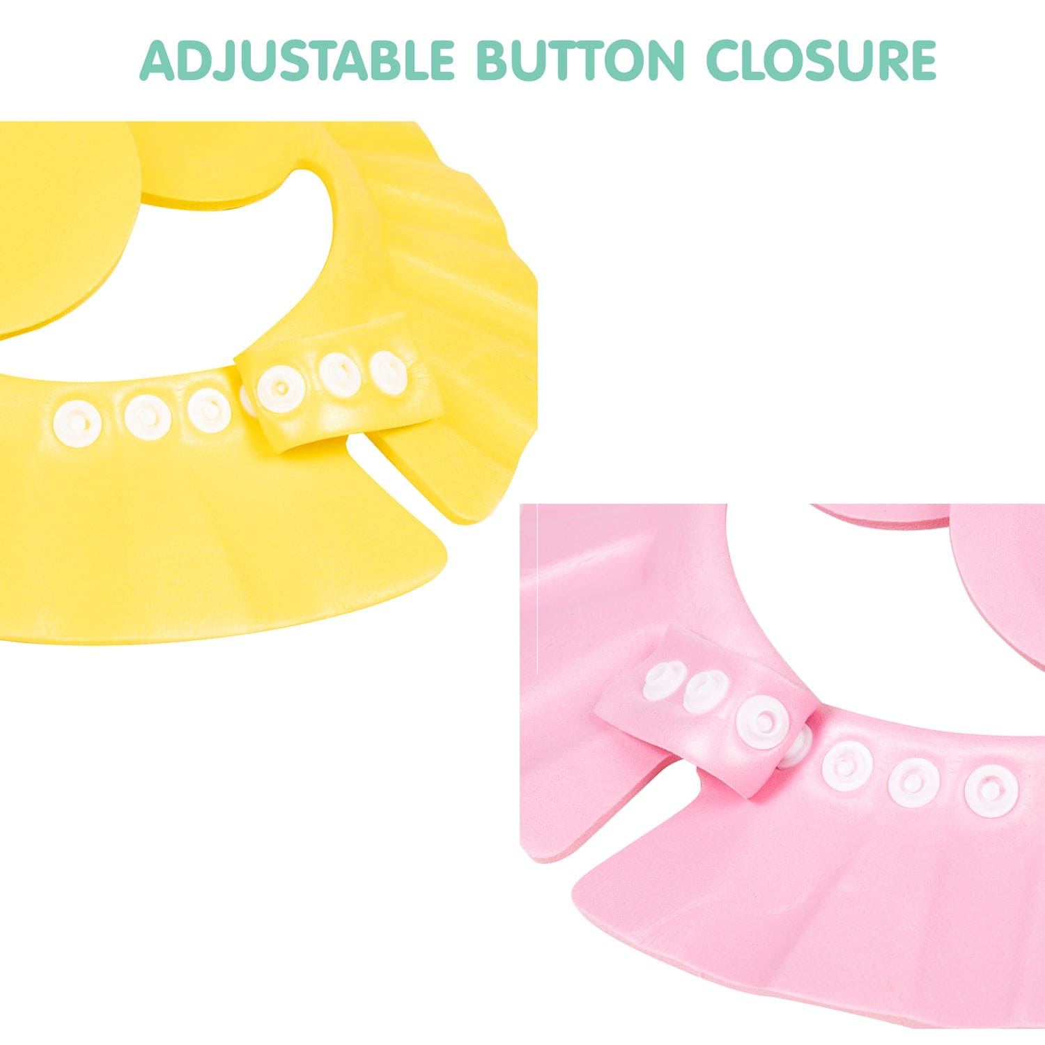 Baby Moo No Tears Safe Adjustable Bathing Shower Cap Pack of 2 - Yellow, Pink