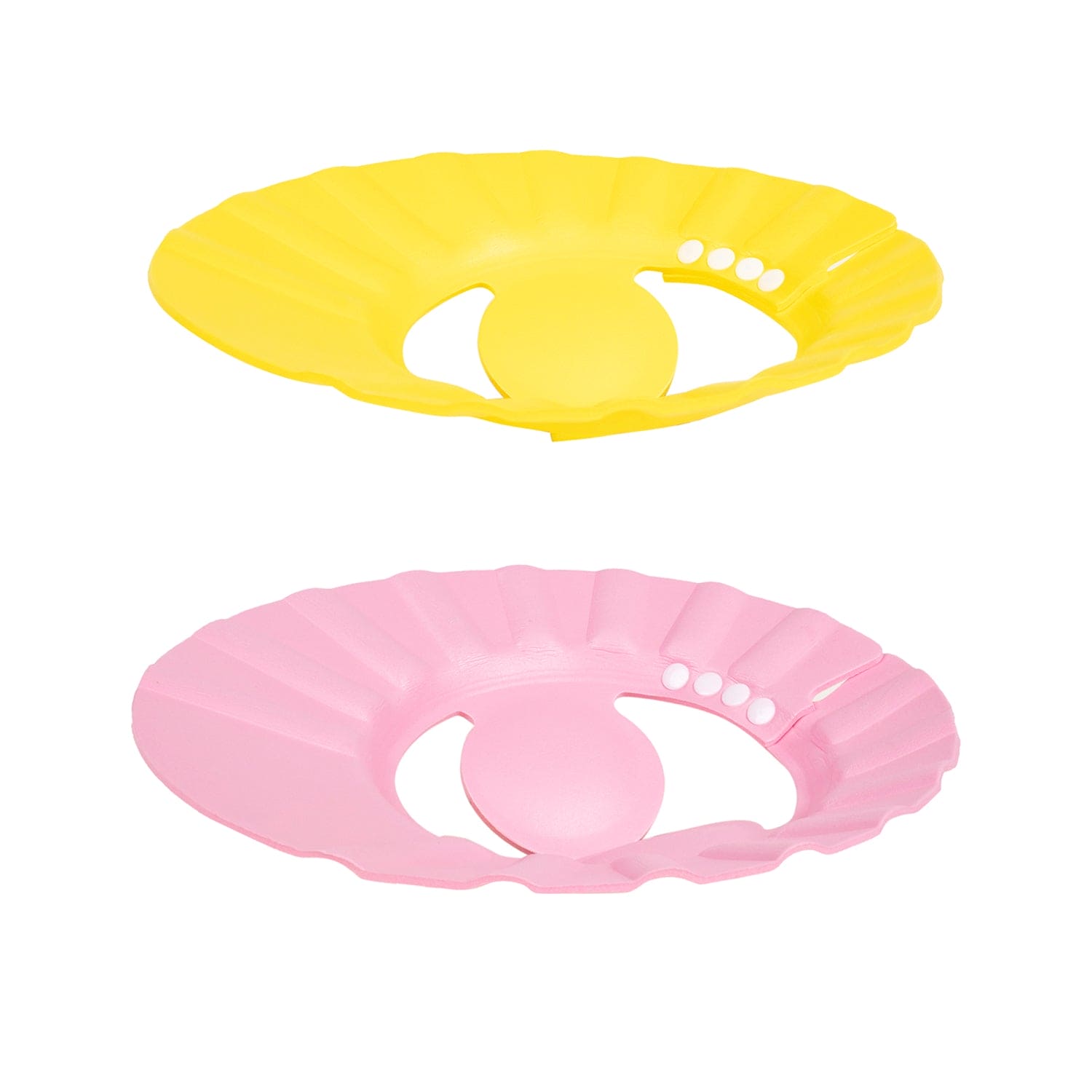 Baby Moo No Tears Safe Adjustable Bathing Shower Cap Pack of 2 - Yellow, Pink
