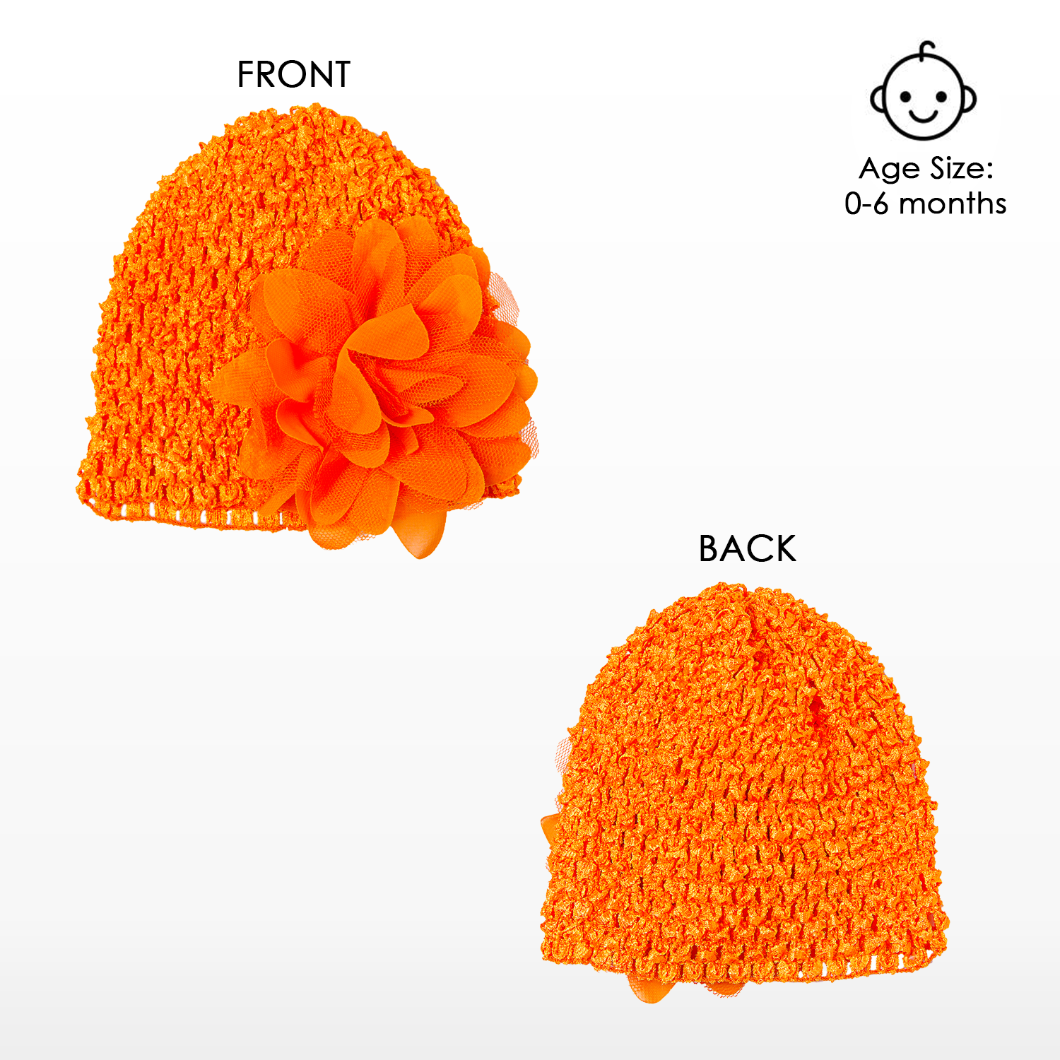 Floral Orange Socks And Cap Set