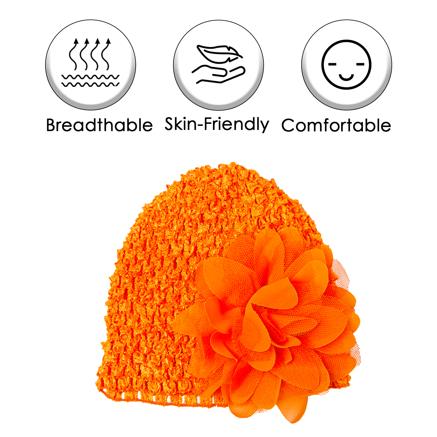 Floral Orange Socks And Cap Set