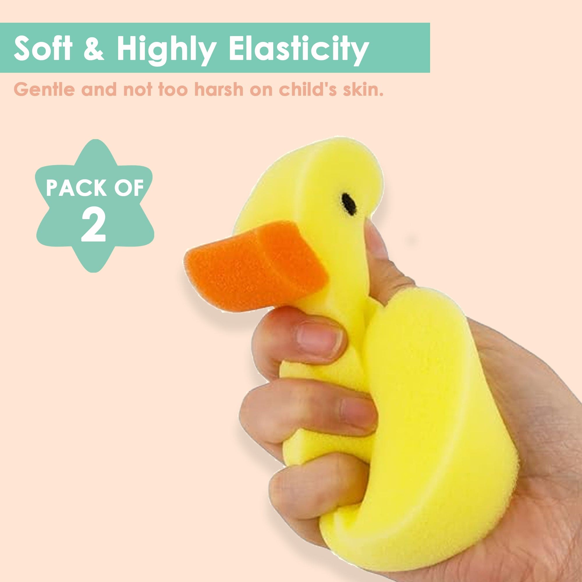 Ducklings Yellow 2 Pcs Bath Sponge