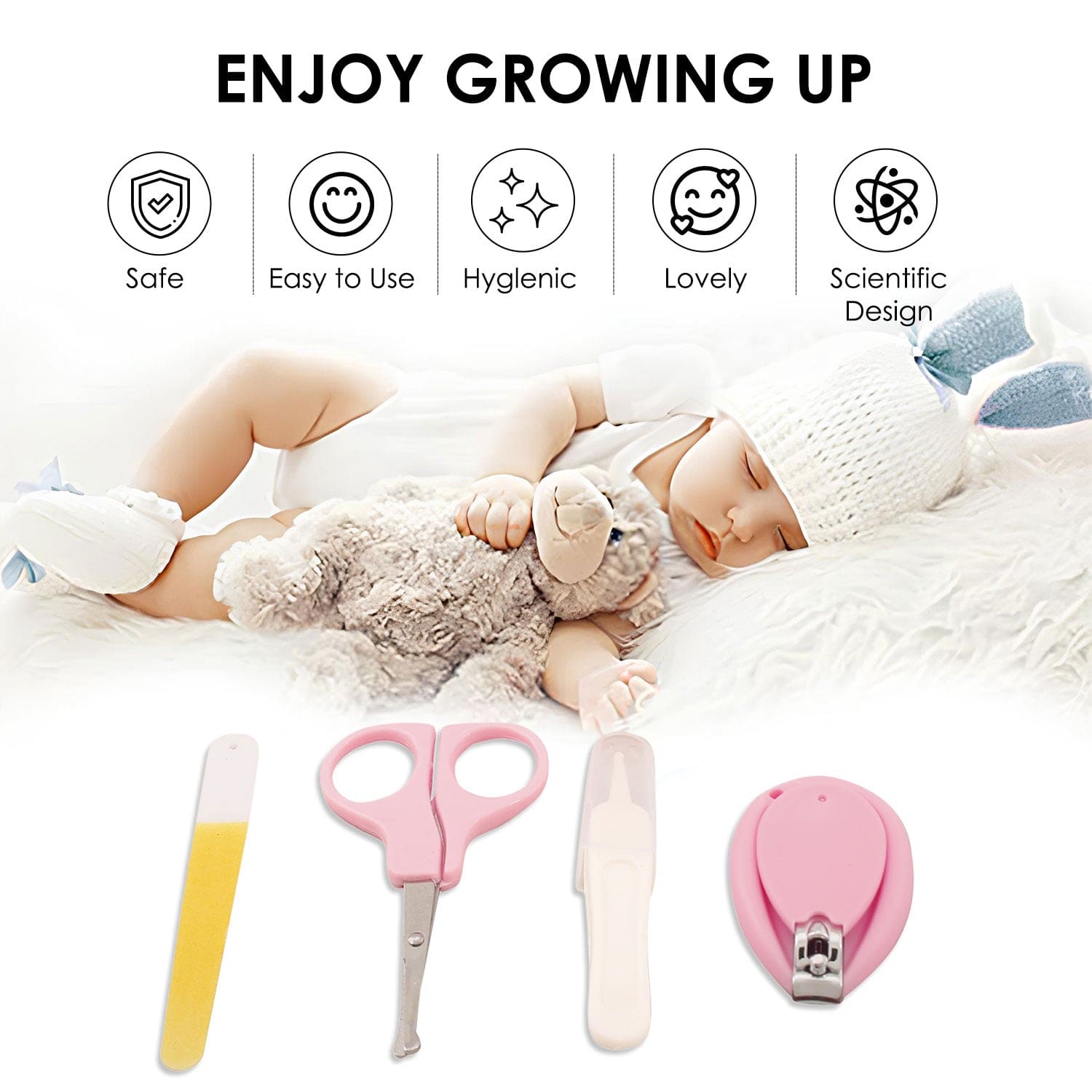 Sleepy Puppy Pink Nail Clipper Set