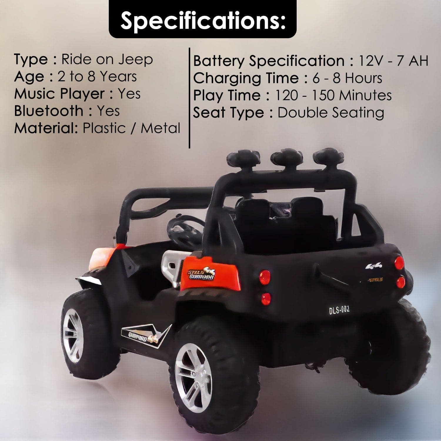 Baby Moo Wrangler 4X4 Battery Operated Electric Ride On Jeep With Rechargeable 12V Battery, Remote Control - Red