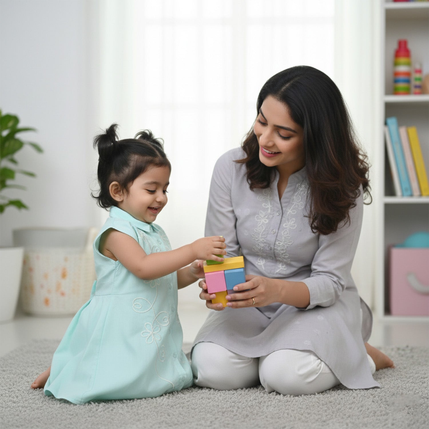 Baby Moo Woven Sleeveless Shirt Style Dress with Belt  Dress - Blue