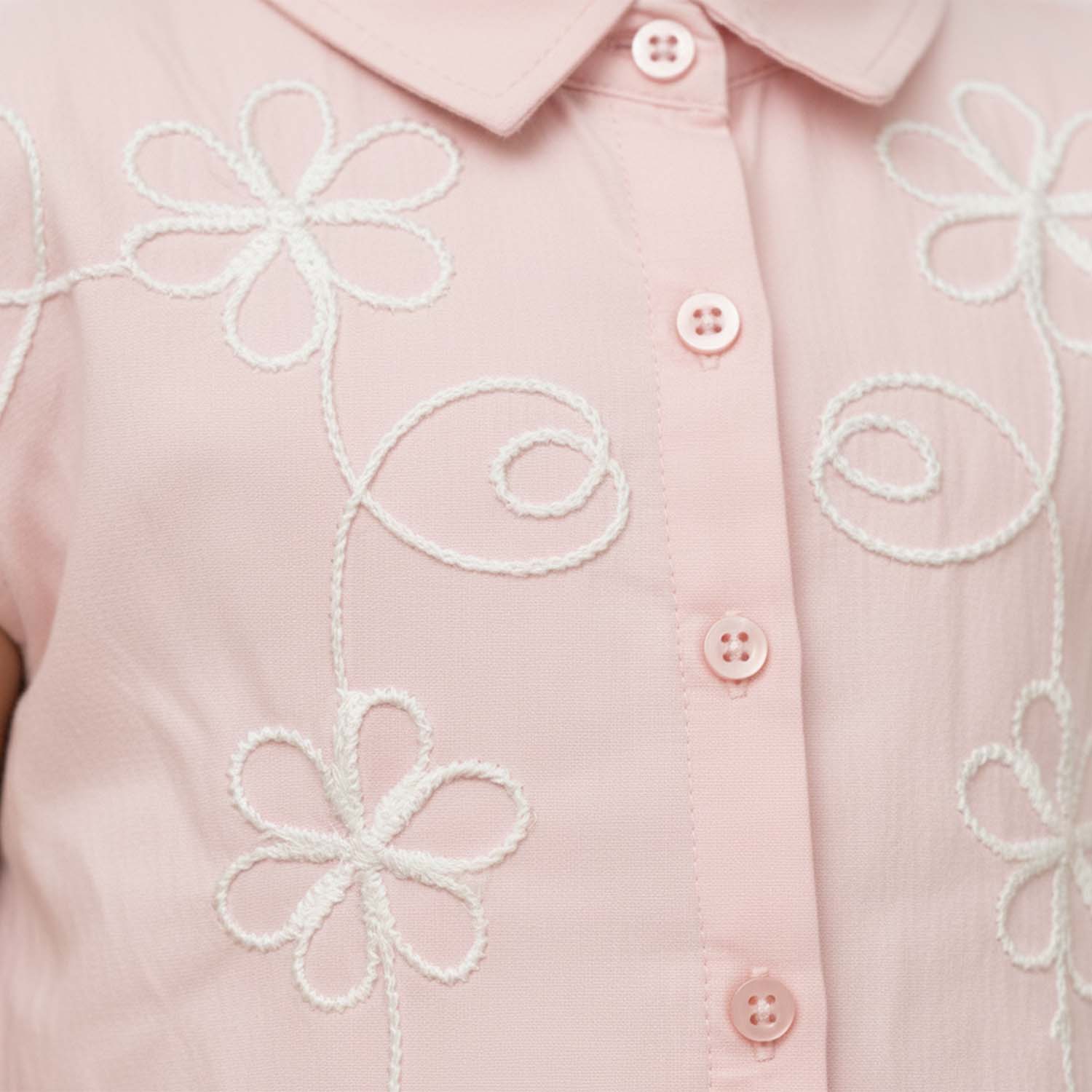 Baby Moo Woven Sleeveless Shirt Style Dress with Belt  Dress - Pink