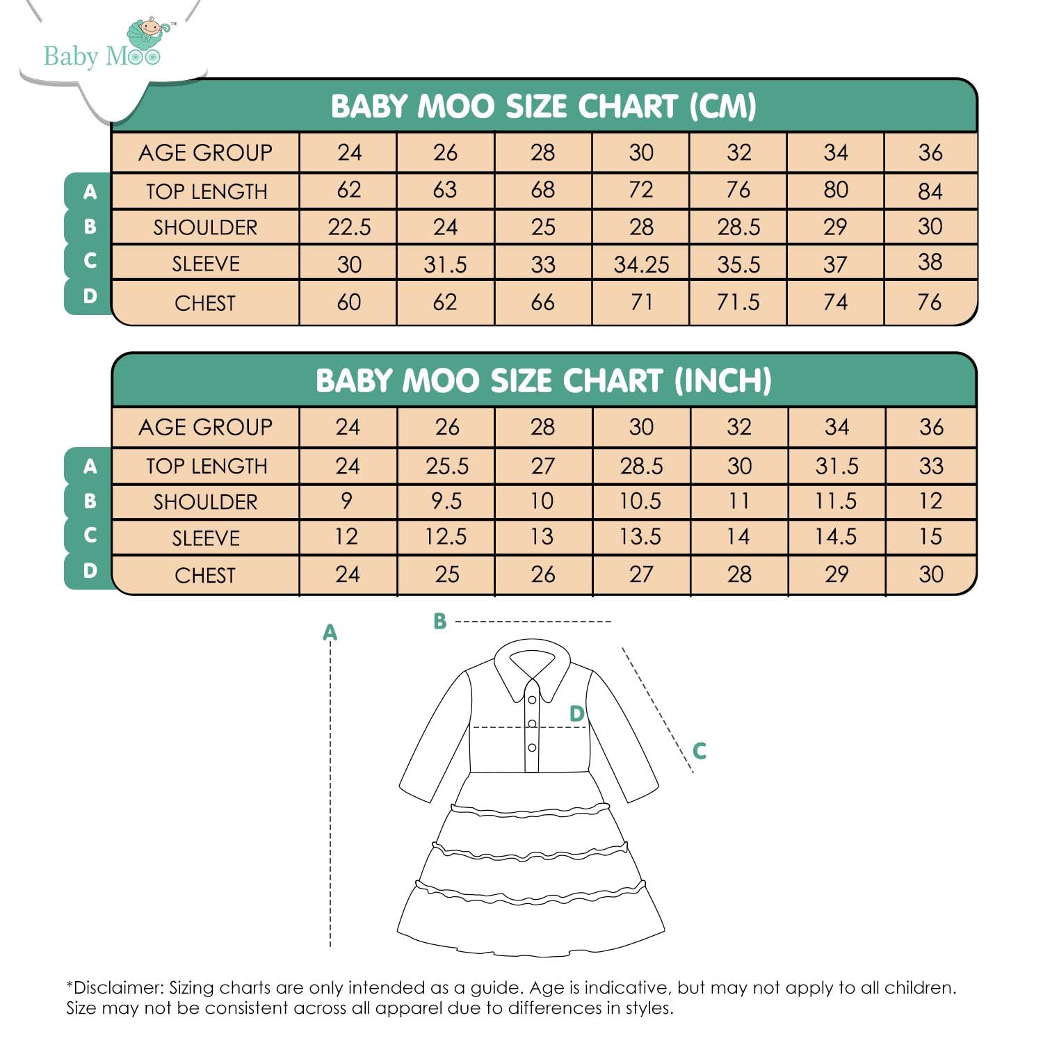 Baby Moo Woven 3/4 Sleeves Solid Coloured Tiered Dress Dress - Nude