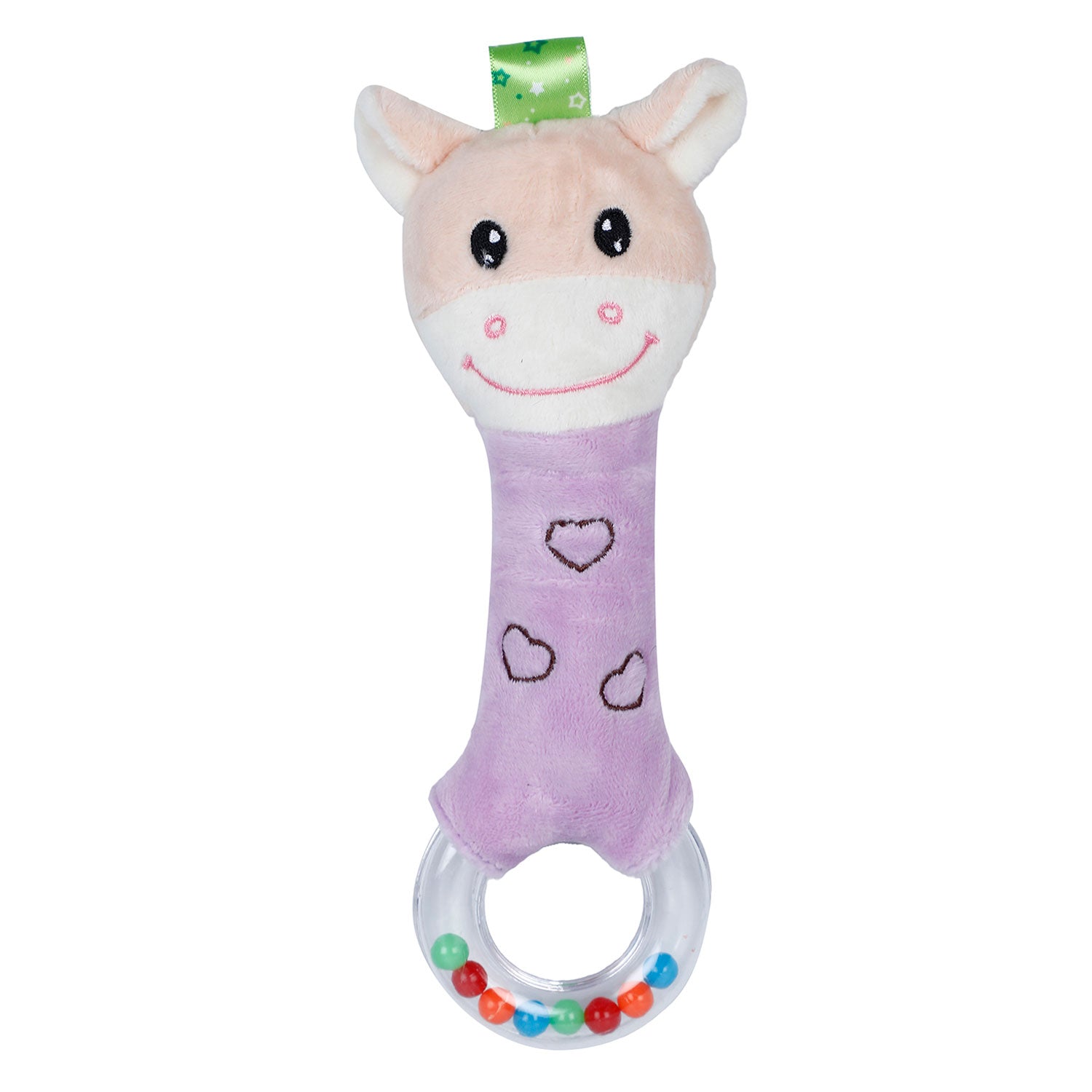 Baby Moo Giraffe Squeaker Sound Handheld Rattle Toy - Purple