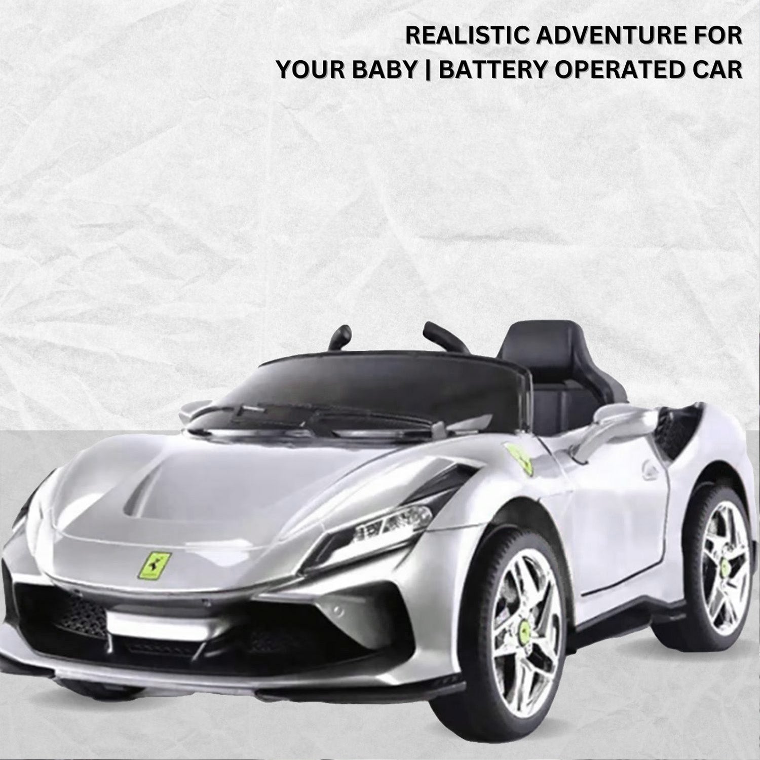 Baby Moo Ferrari F8 12V Battery Operated Ride On Car for Kids | Remote Control | Rechargeable Battery | USB MP3 Player | Ages 2-8 - Silver - Baby Moo