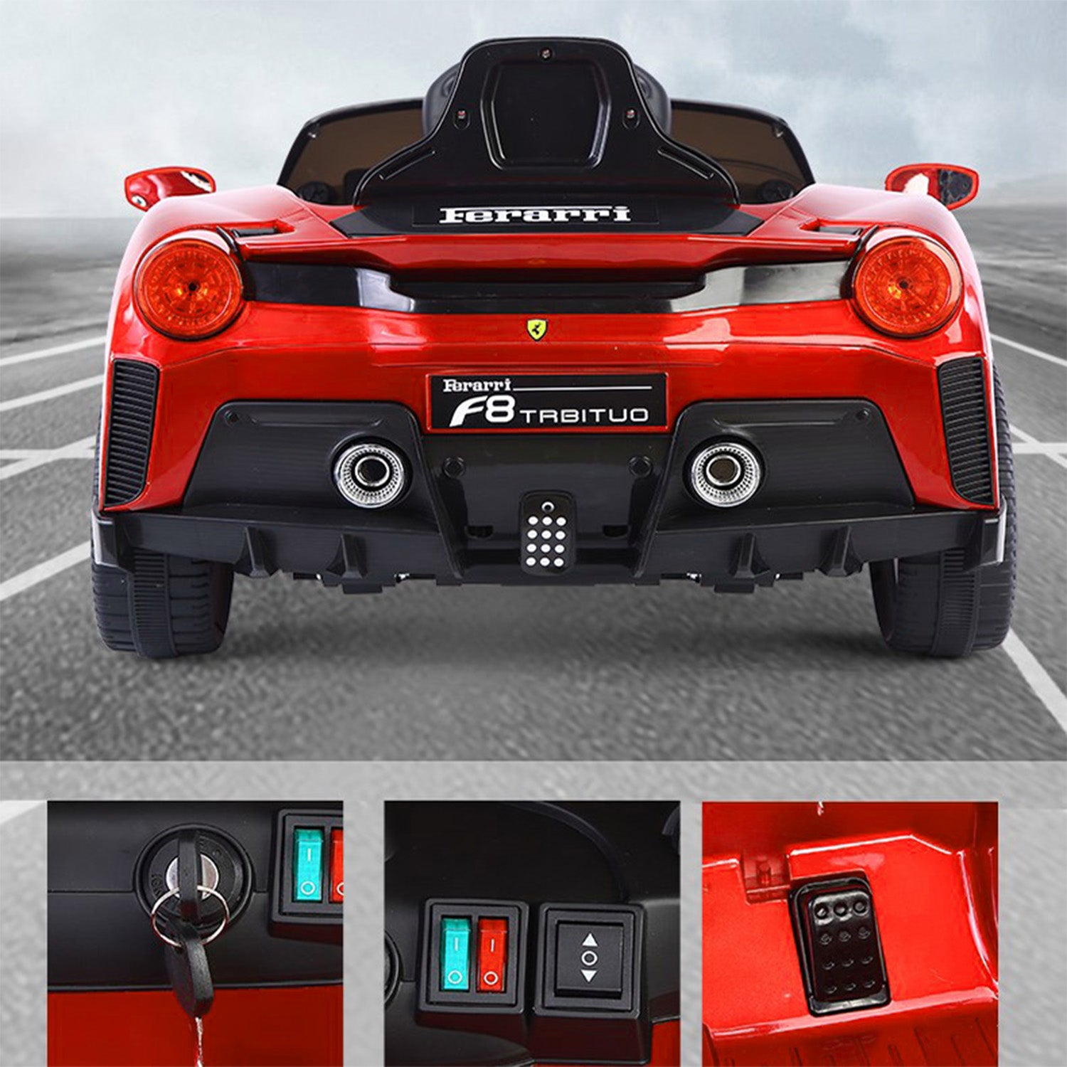 Ferrari remote control ride on best sale car