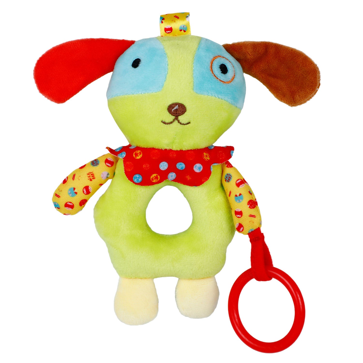 Baby Moo Dog Rustle Paper Handheld Rattle Toy - Green