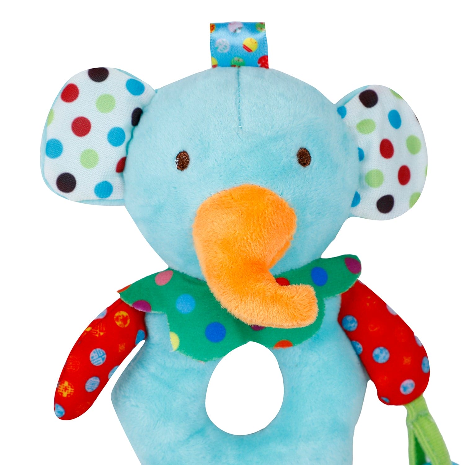 Baby Moo Elephant Rustle Paper Handheld Rattle Toy - Blue