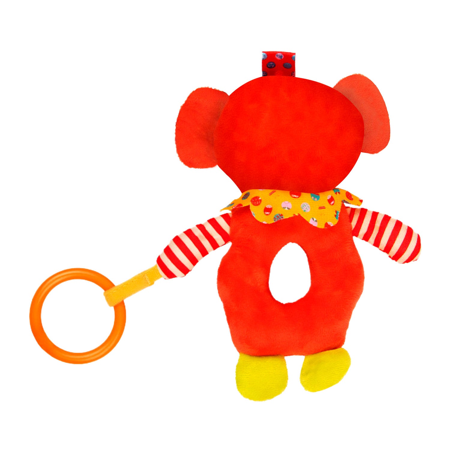 Baby Moo Monkey Rustle Paper Handheld Rattle Toy - Red