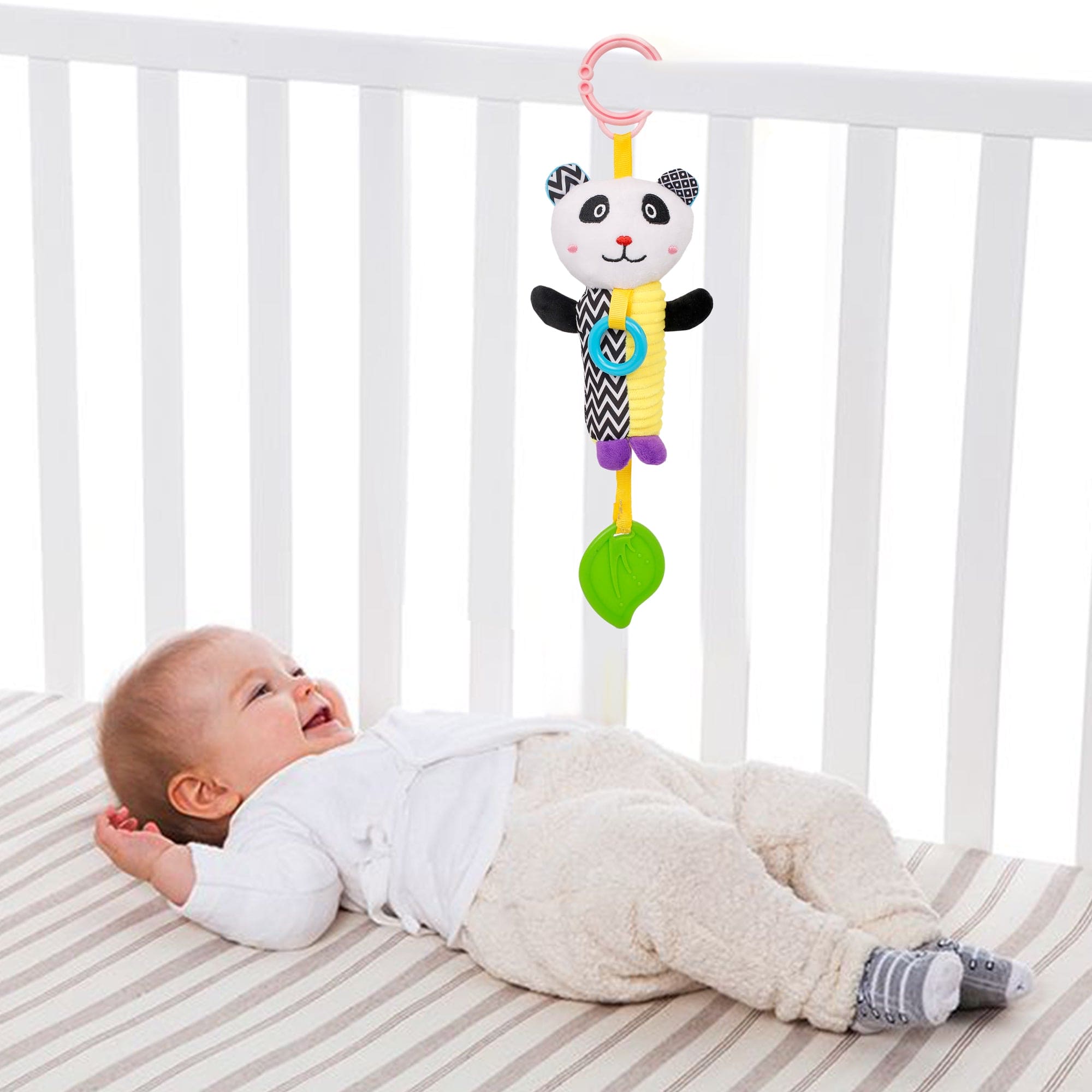 Panda White Hanging Toy With Teether