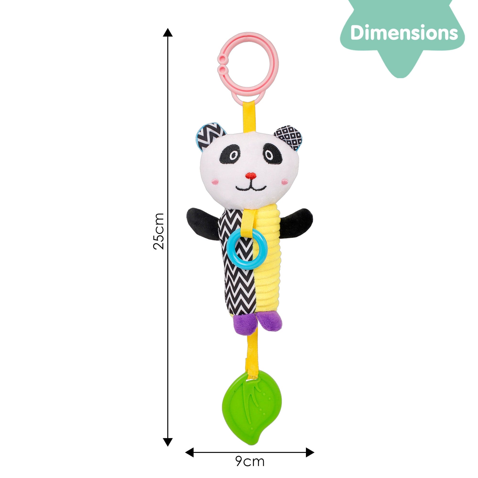 Panda White Hanging Toy With Teether