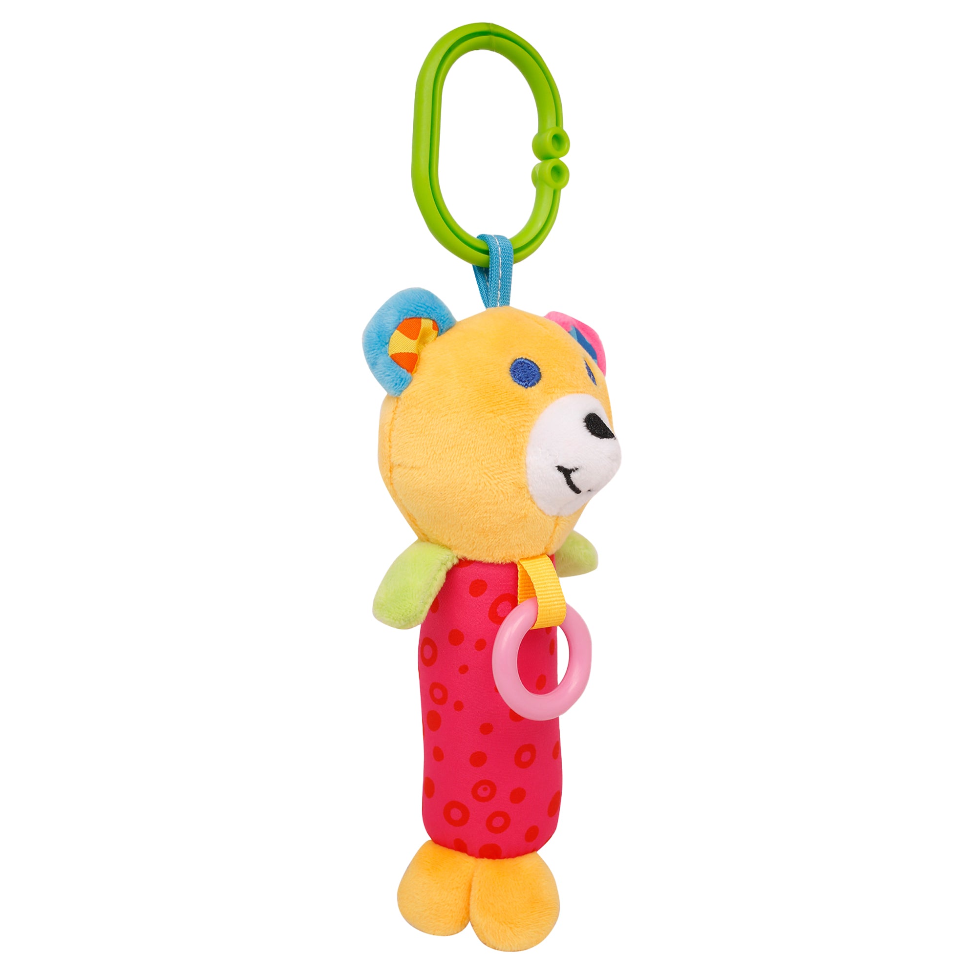 Happy Animal Orange And Pink Rattle