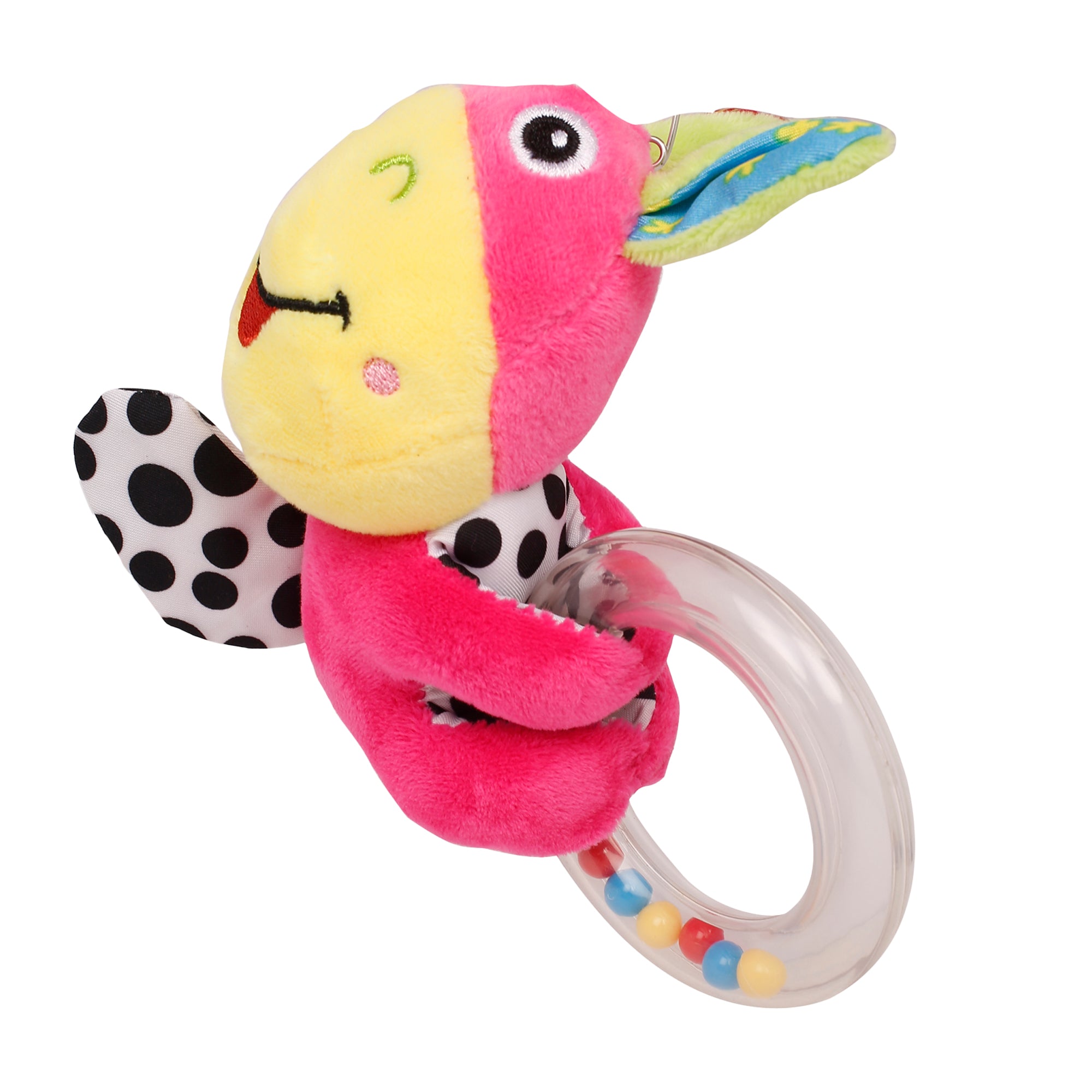 Cuddle Animal Pink Rattle