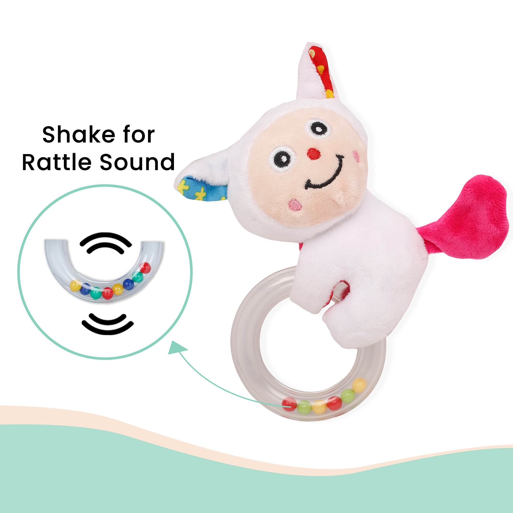 Cuddle Cat White Rattle