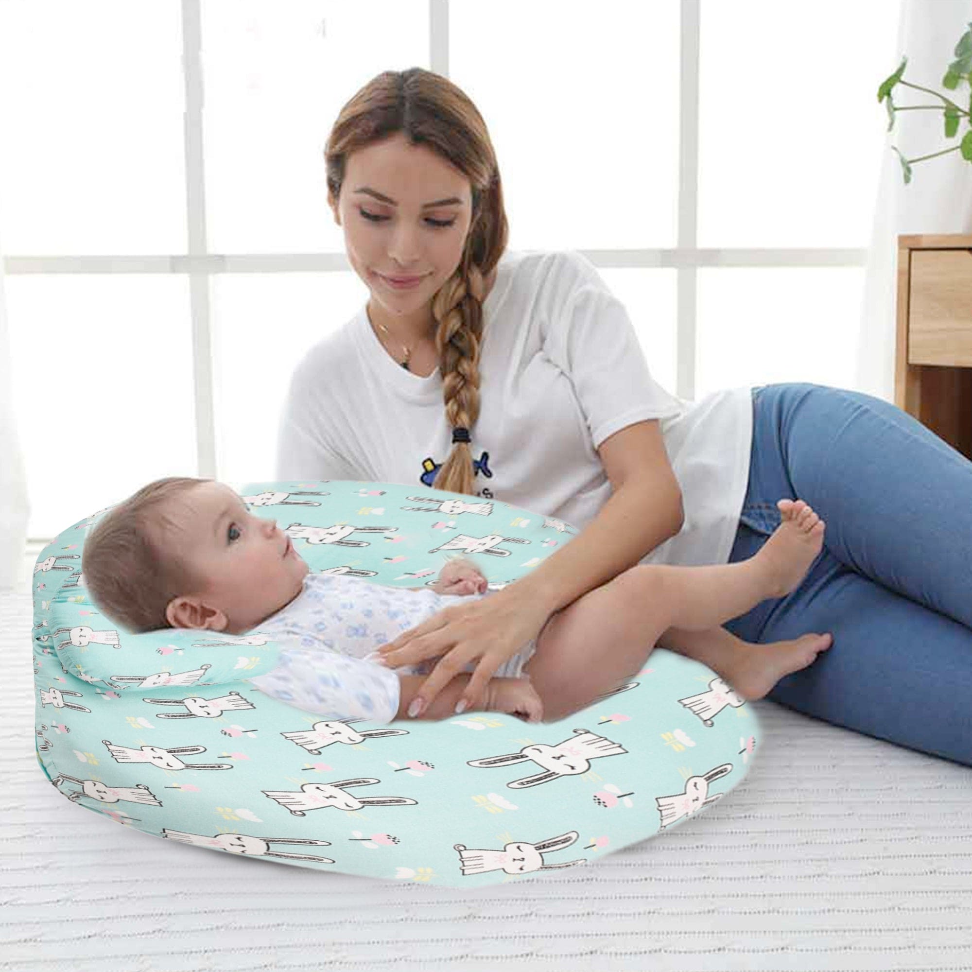 Rabbit Blue Feeding Pillow