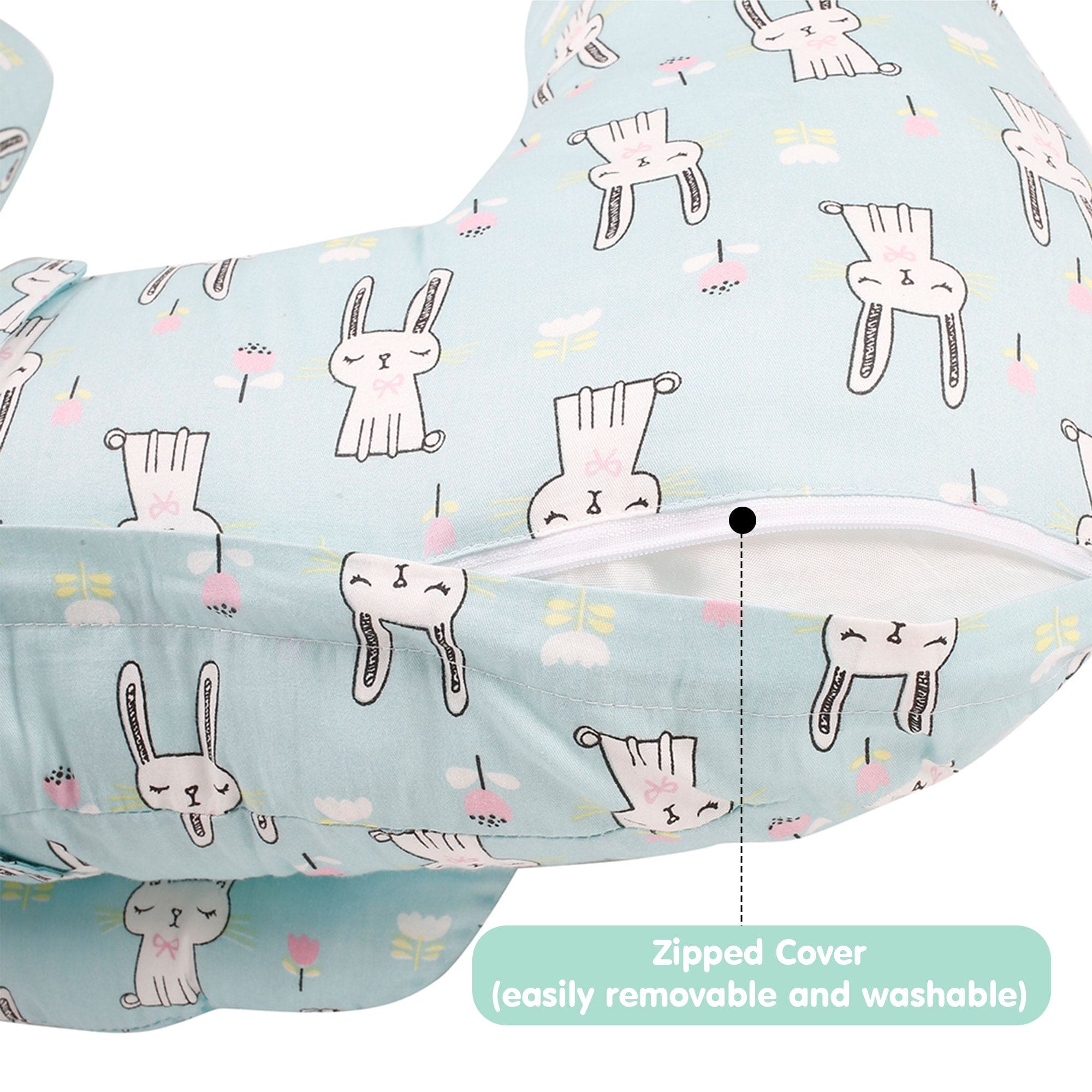 Rabbit Blue Feeding Pillow