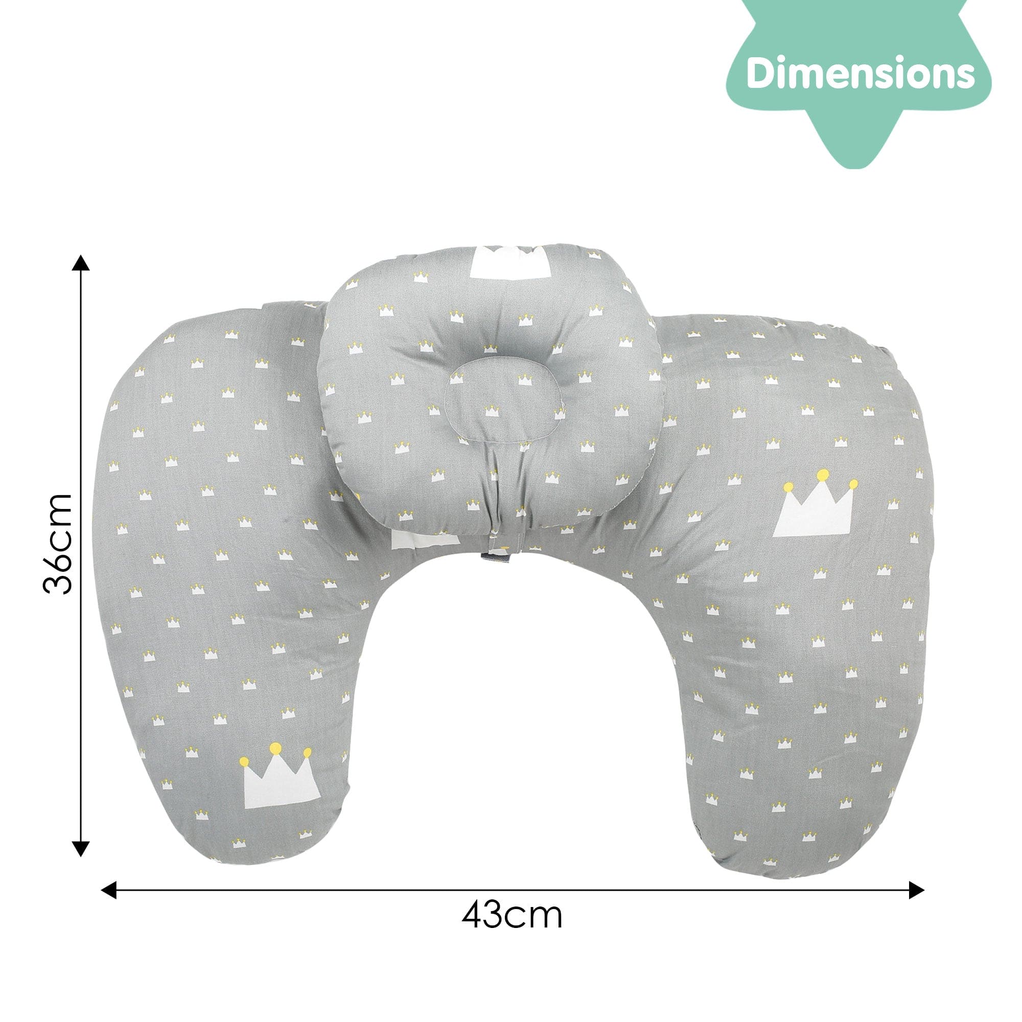 Crown Grey Feeding Pillow