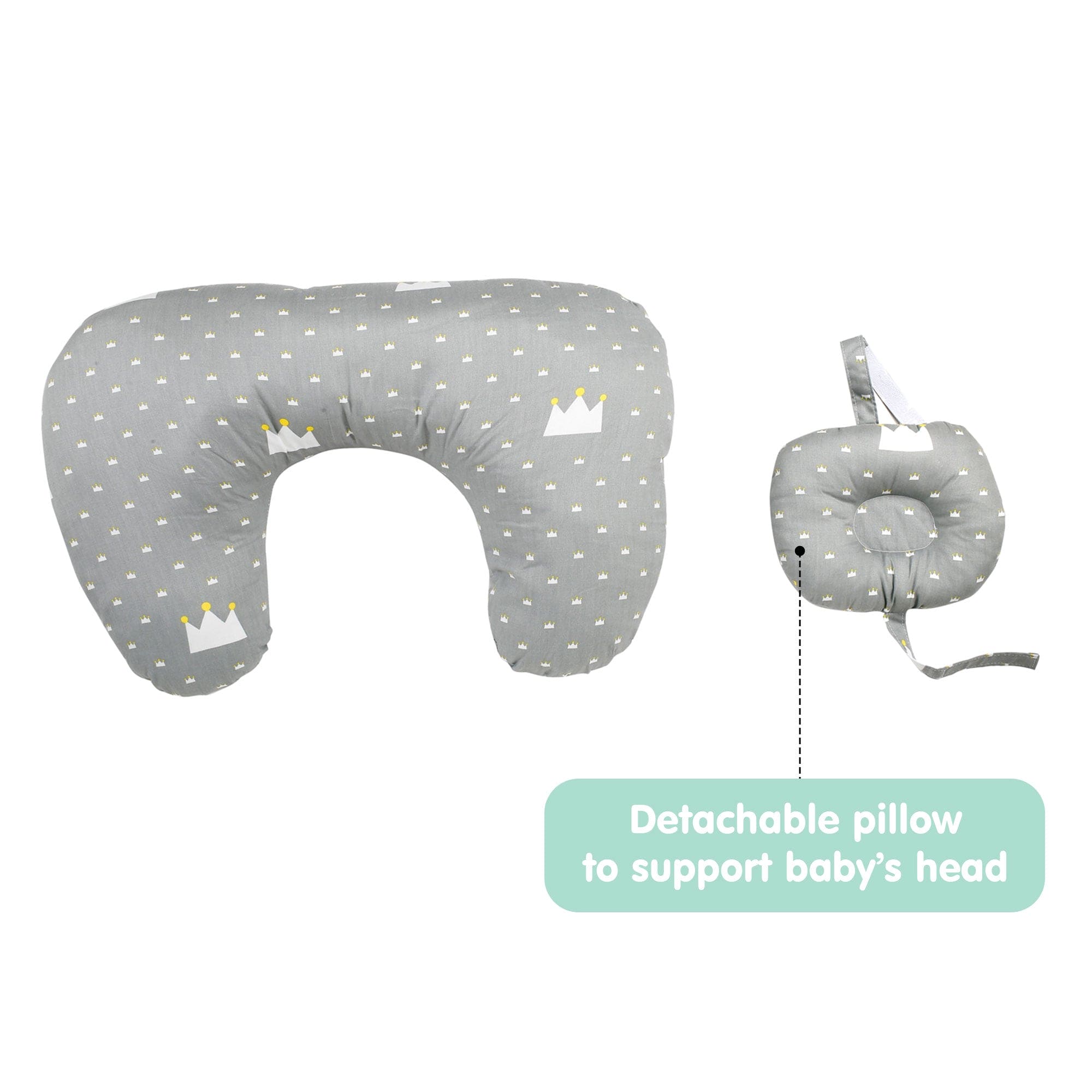 Crown Grey Feeding Pillow