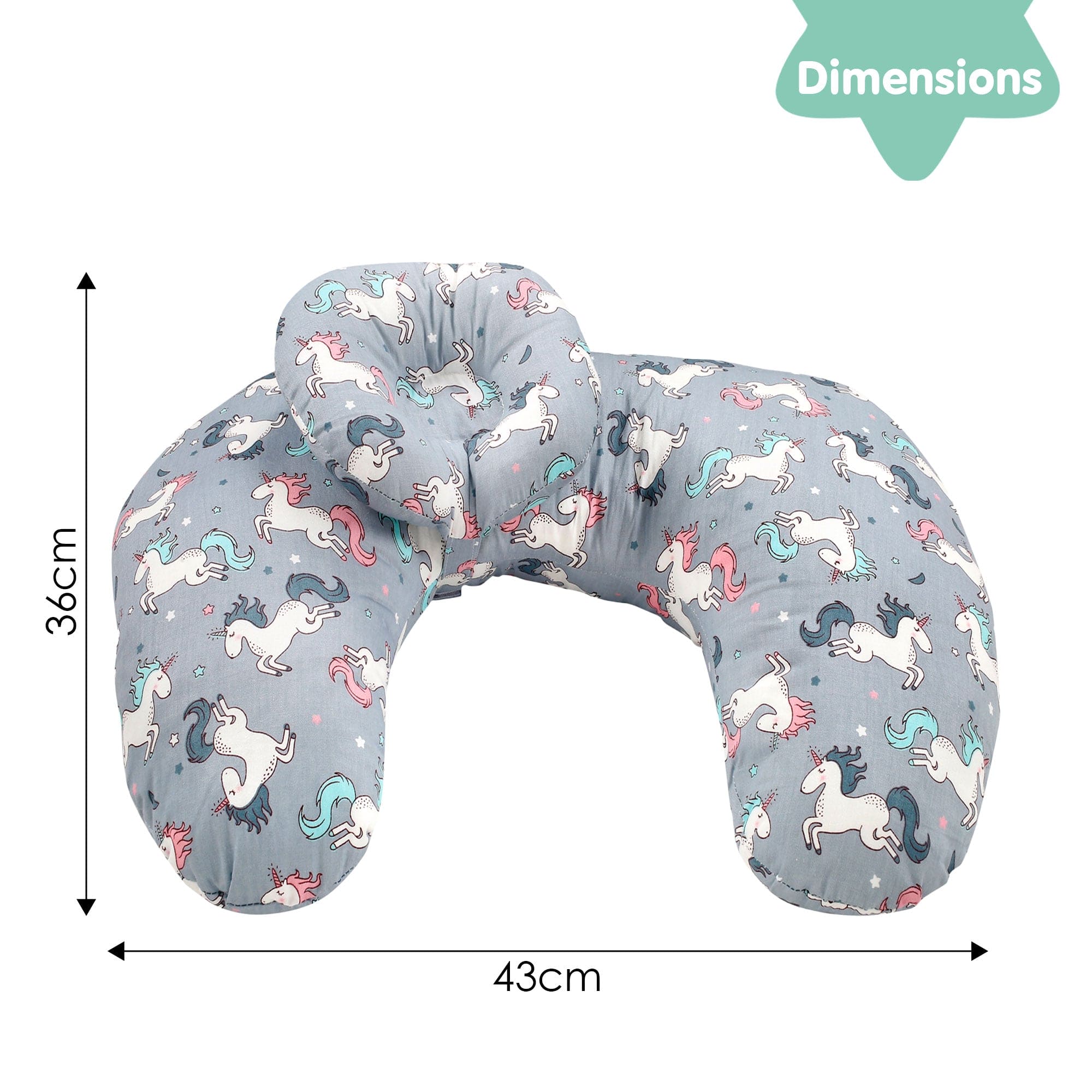 Unicorn Grey Feeding Pillow