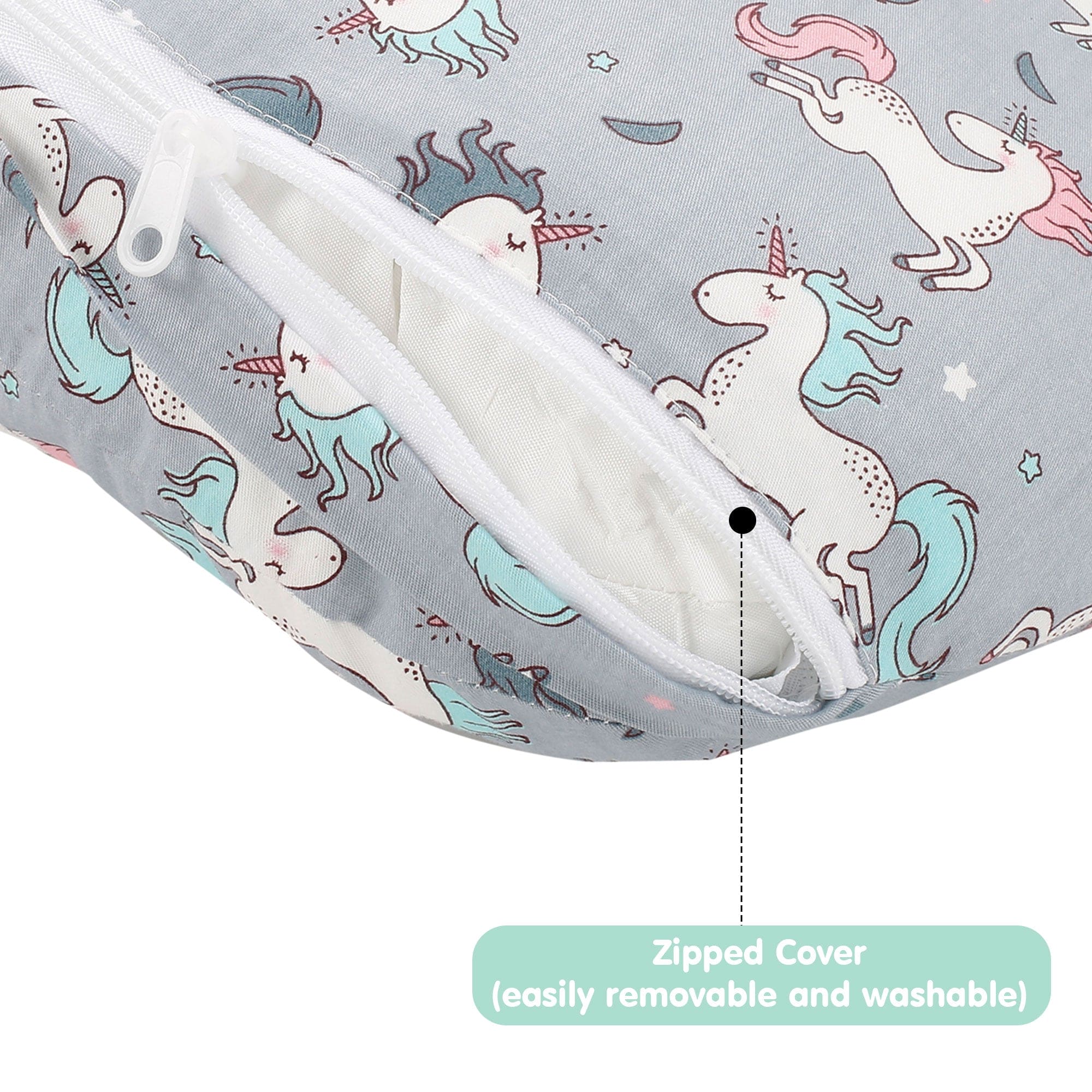 Unicorn Grey Feeding Pillow